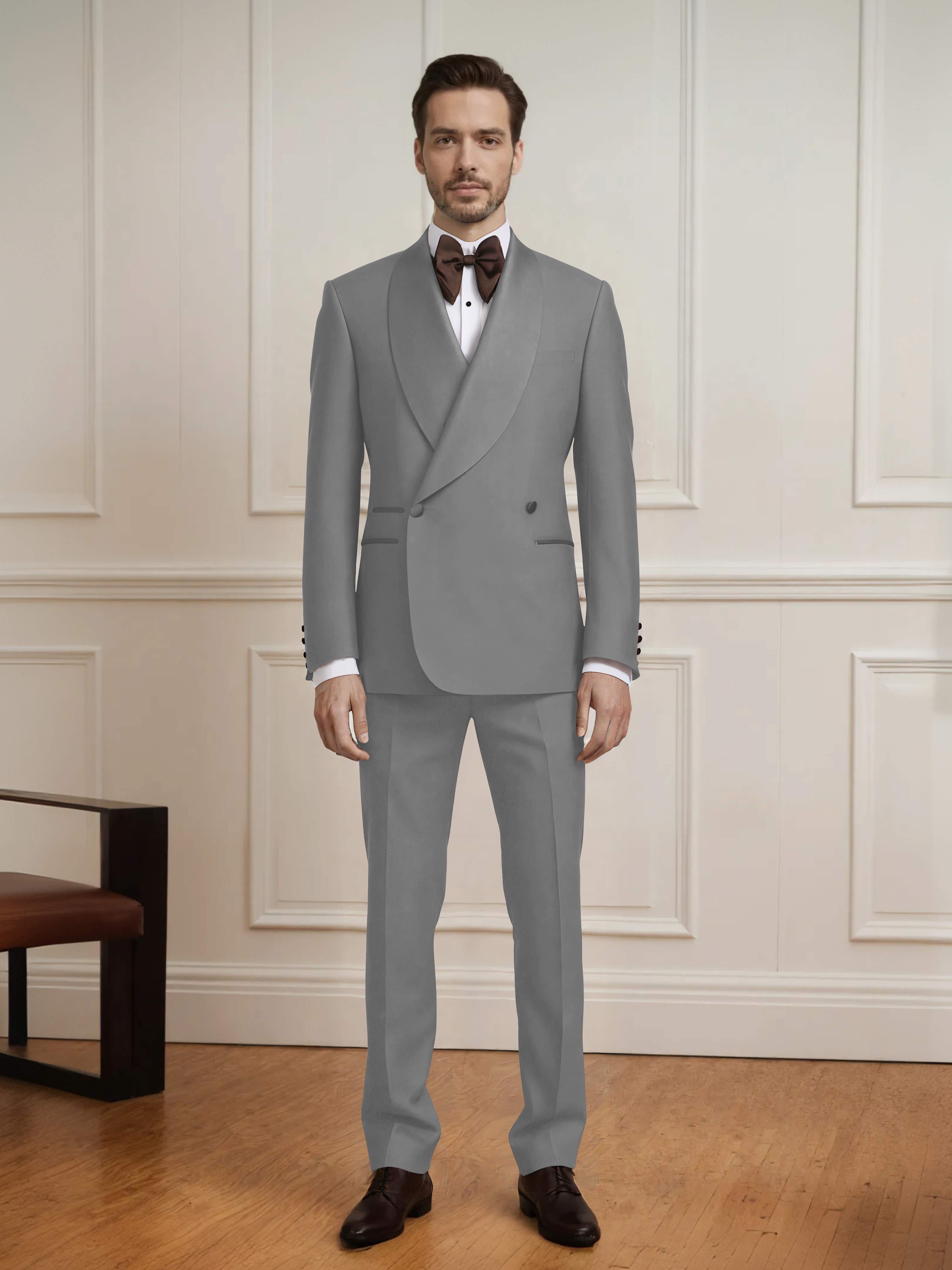 Commanding Men's One Button 2 Pieces Wedding Suit