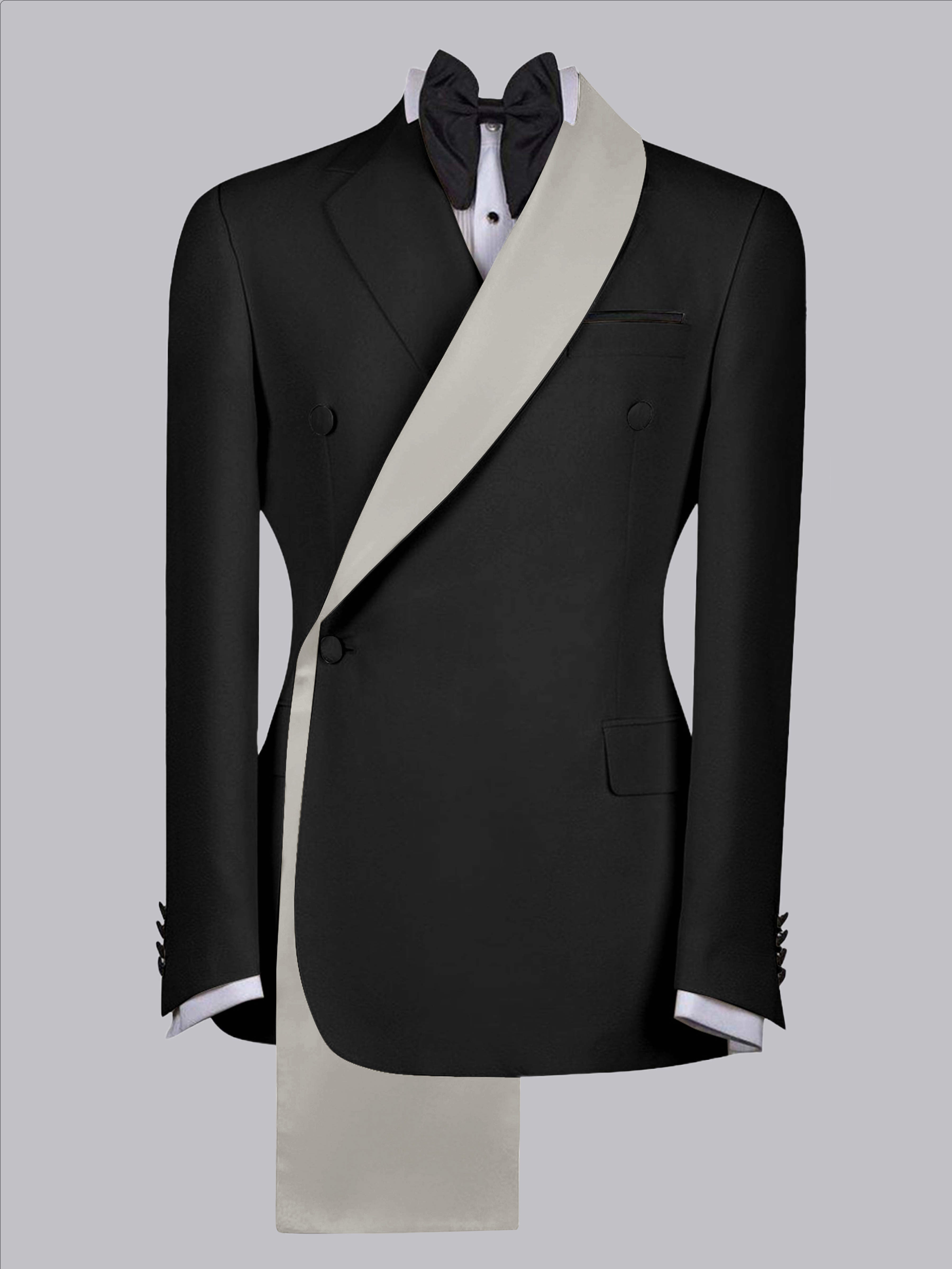 Refined Trim Detail Men's Shawl Lapel Suit Jacket