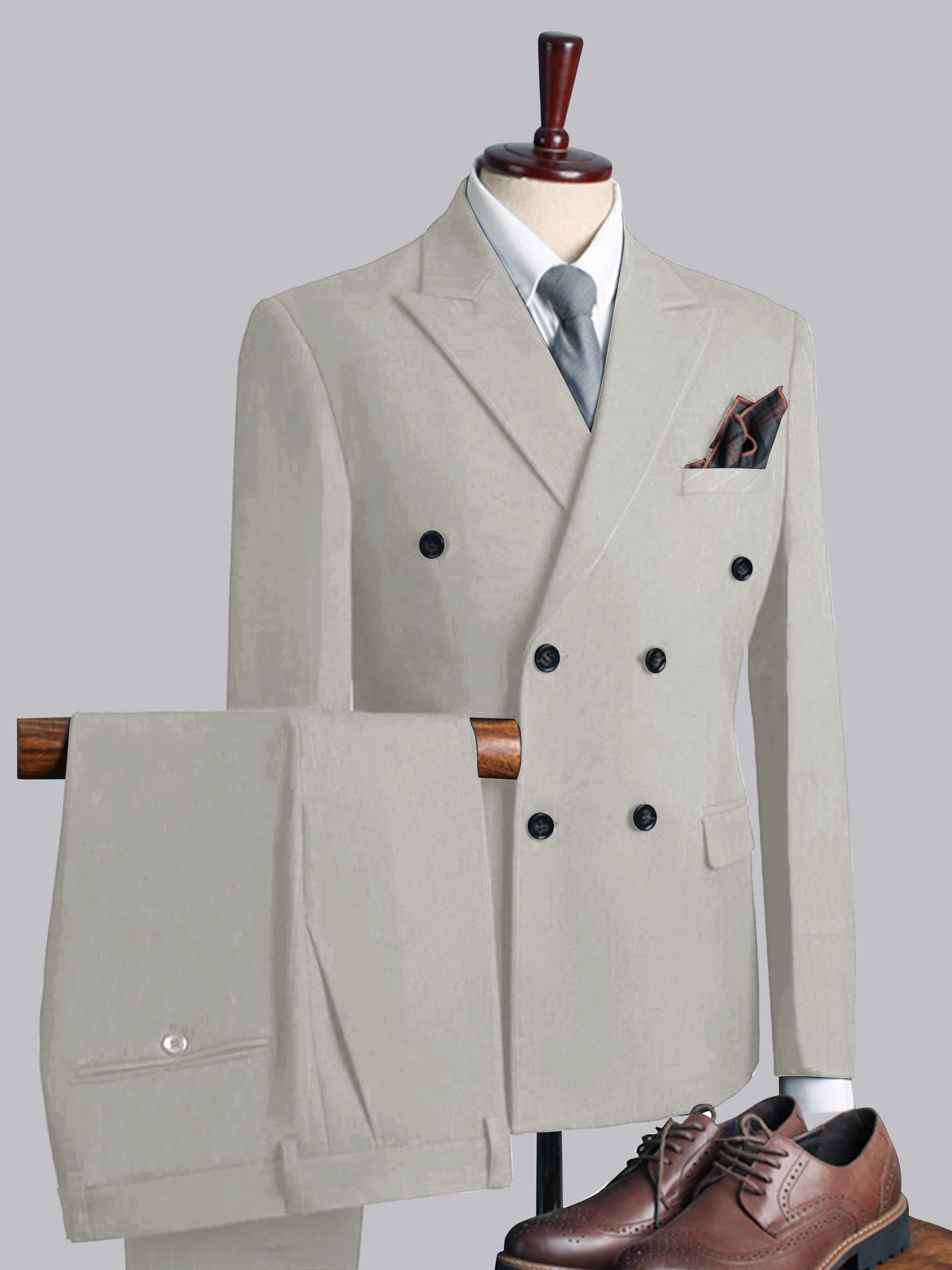 Men's Casual Double Breasted Solid Color 3 Pieces Wedding Suits