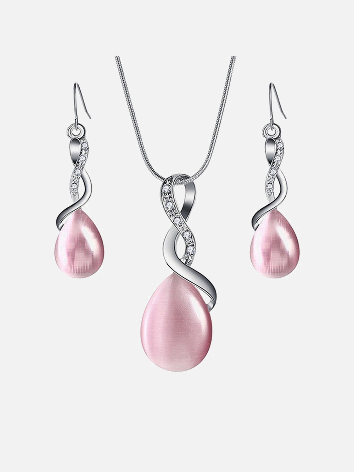 Crystal Pendant Bridal Necklace Set