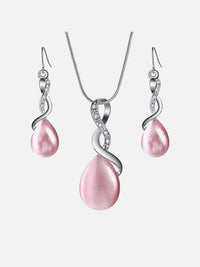 Crystal Pendant Bridal Necklace Set