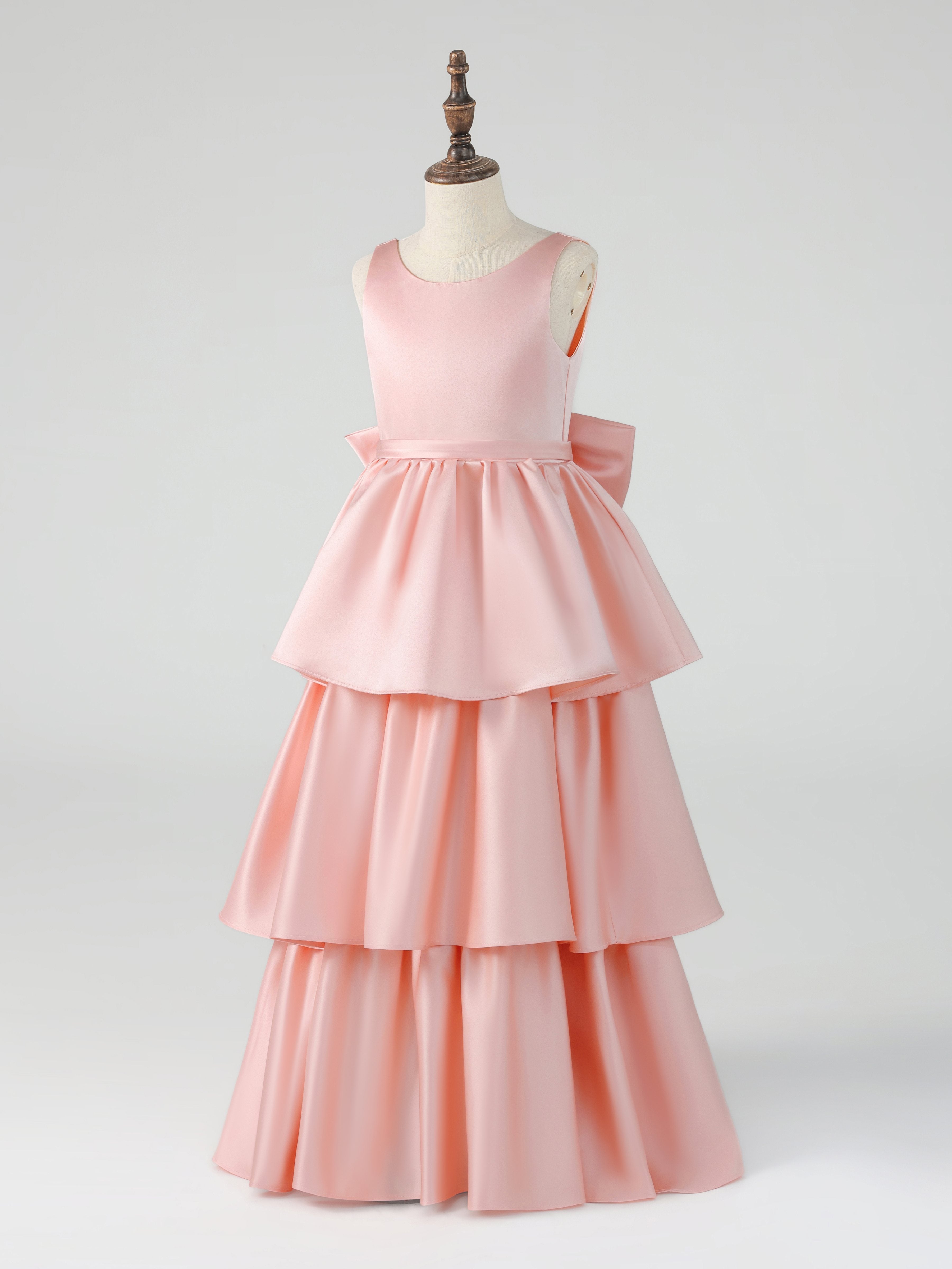 Cute Strapless Tiered Ruffles High Low Flower Girl Dresses