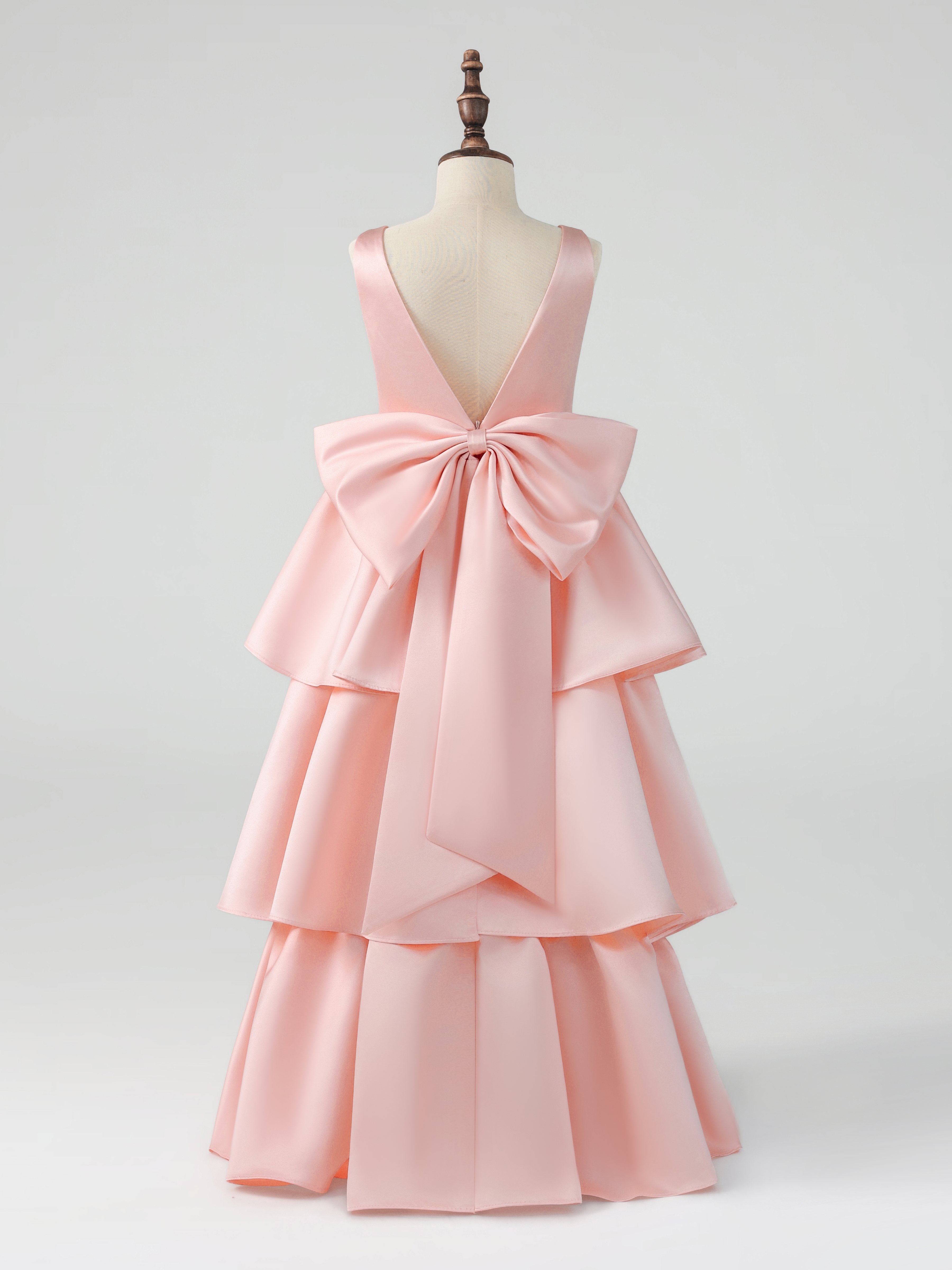 Cute Strapless Tiered Ruffles High Low Flower Girl Dresses