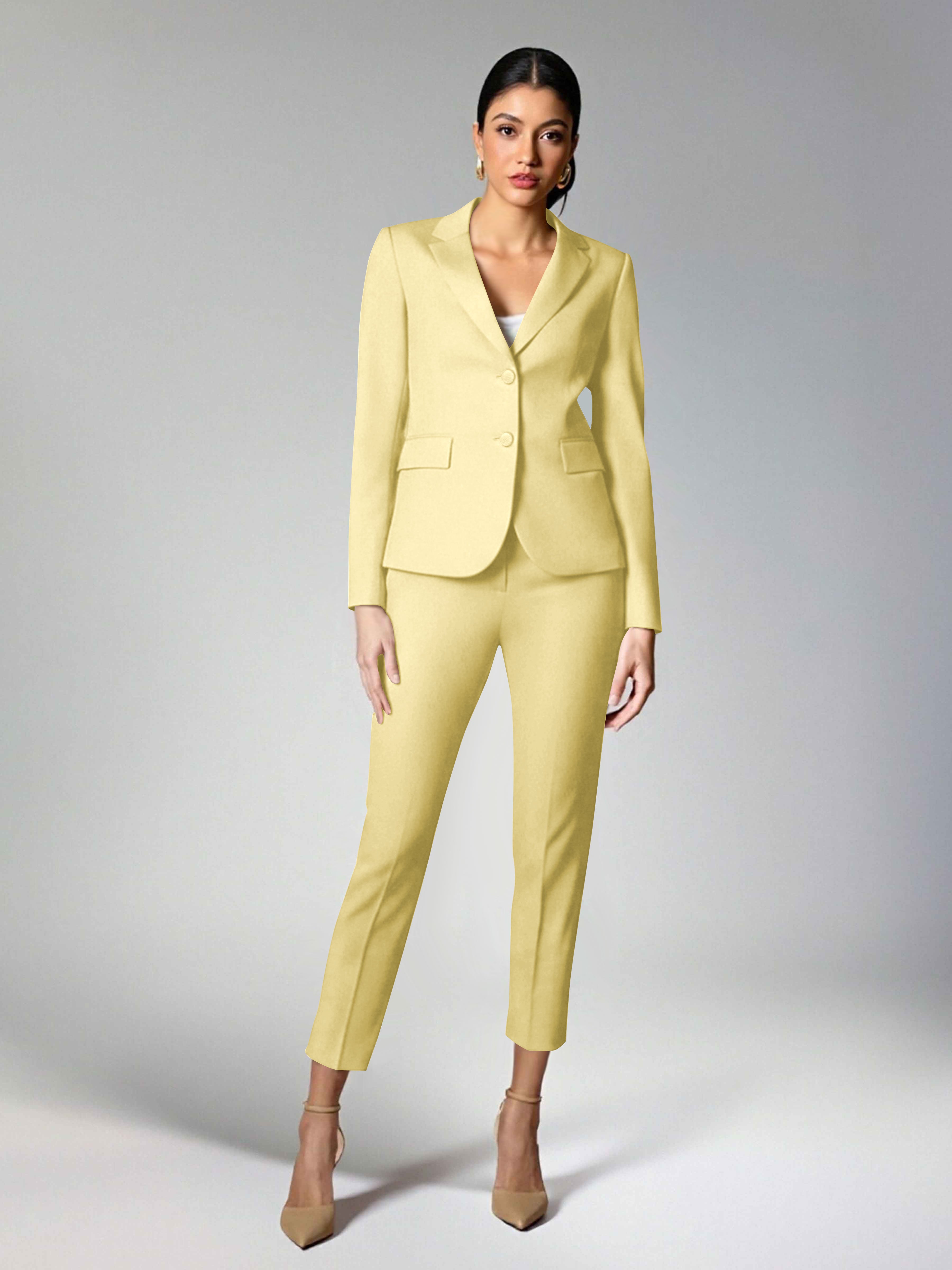 Subtle Women's 2 Pieces Notch Lapel Two Buttons Suit For Guest
