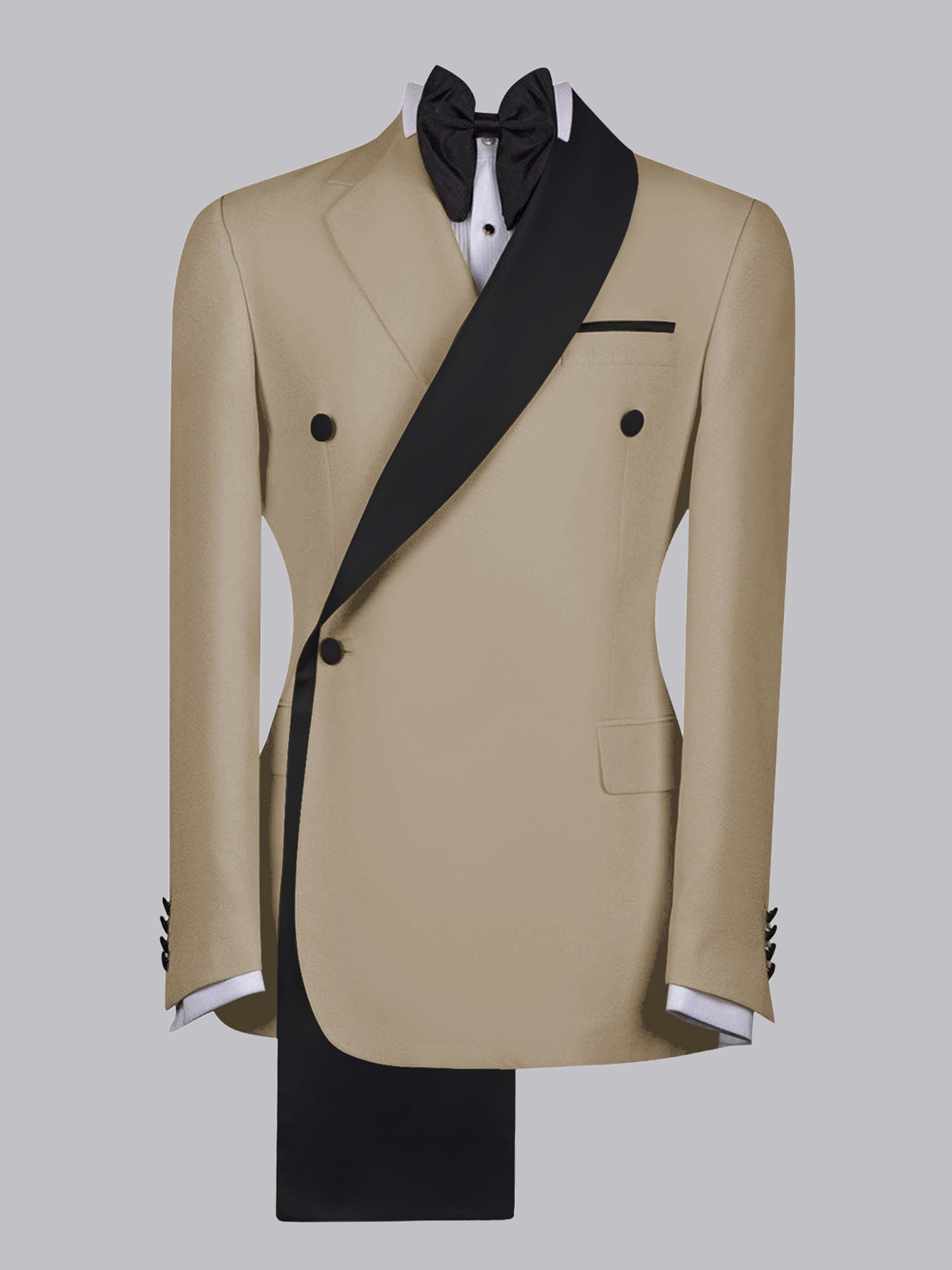 Elegant Four Button Men's Shawl Lapel Suit Jacket