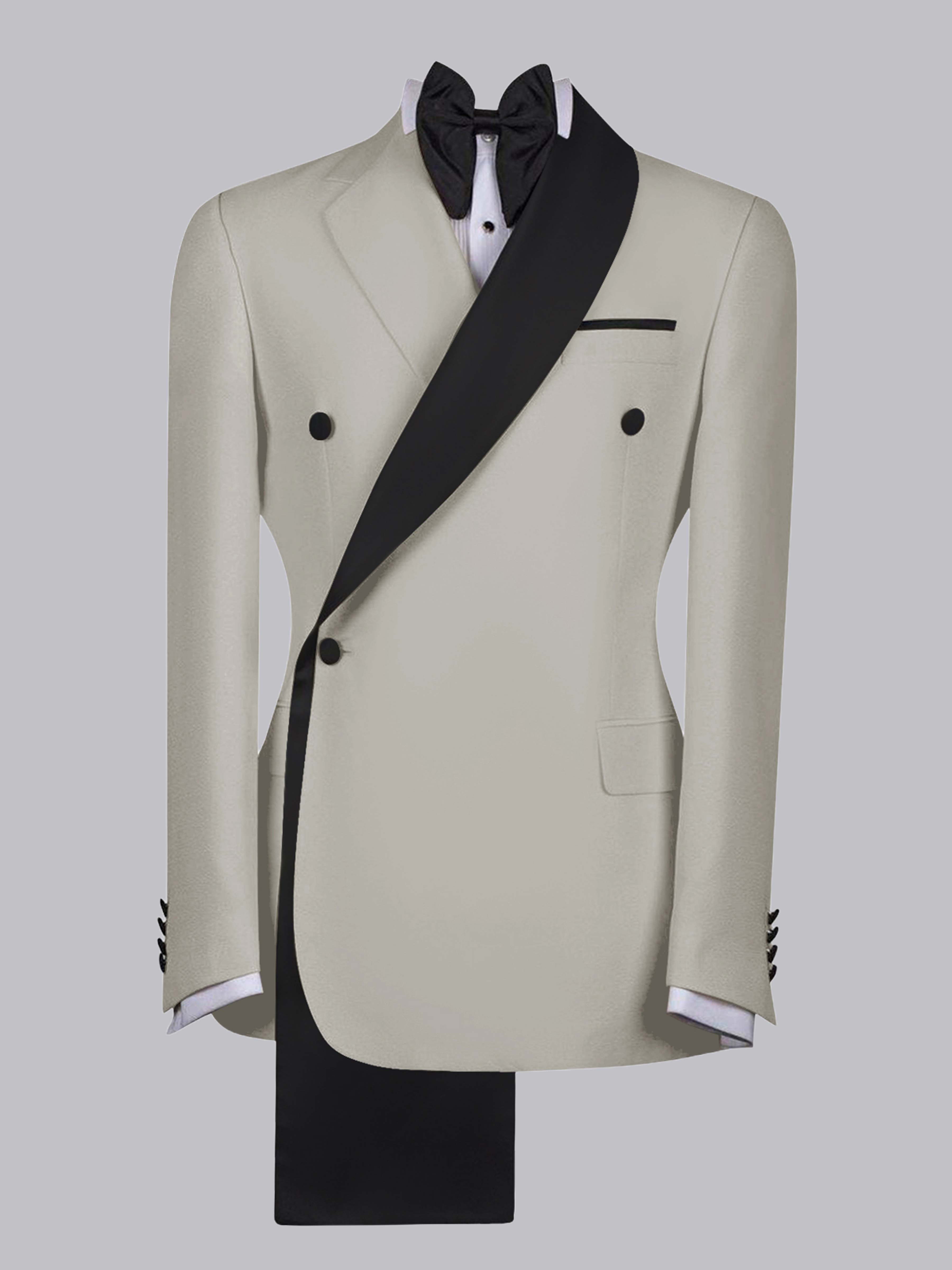 Elegant Four Button Men's Shawl Lapel Suit Jacket