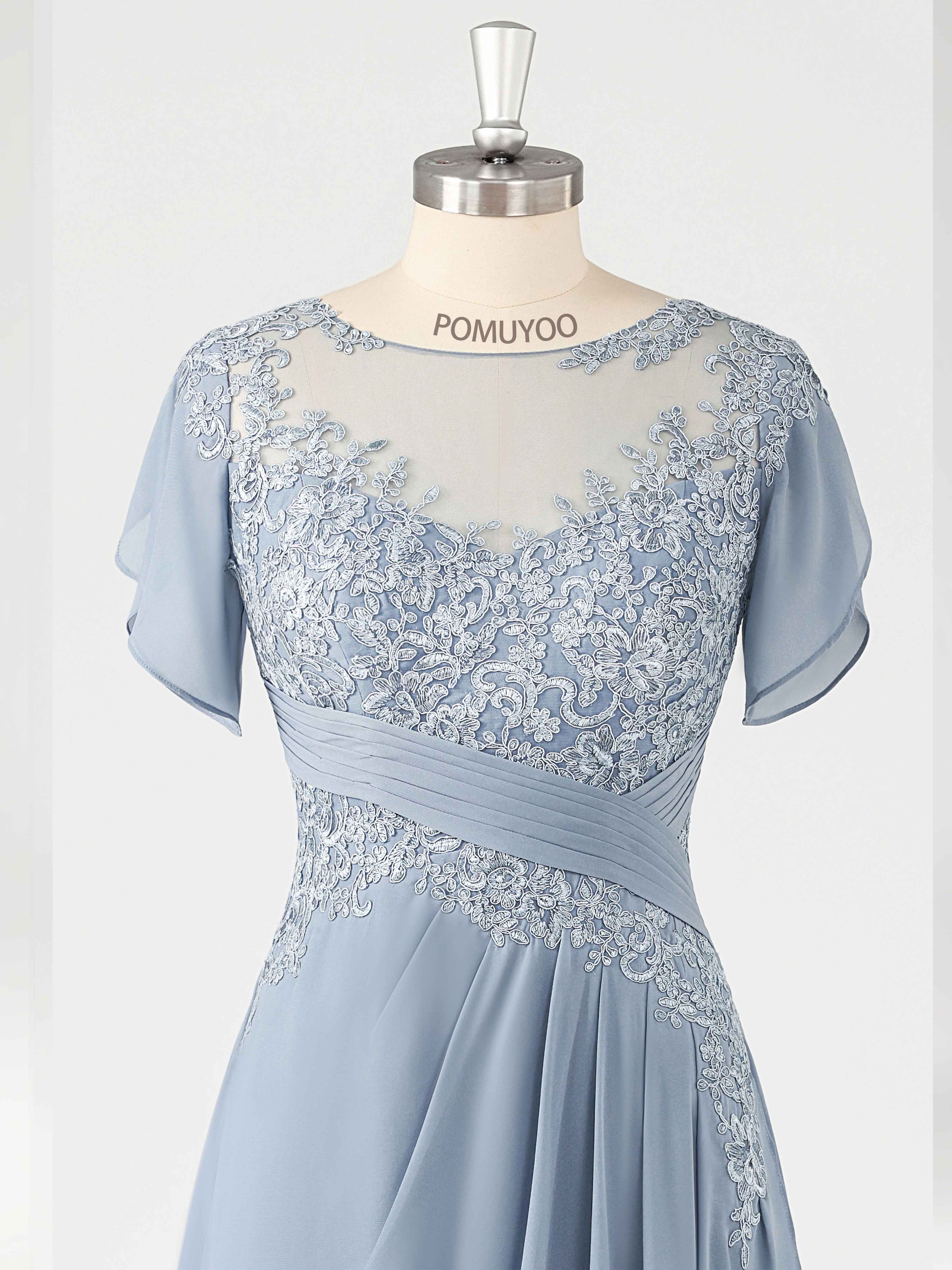 Elegant Illusion Ruched Asymmetrical Chiffon Mother of the Bride Dresses