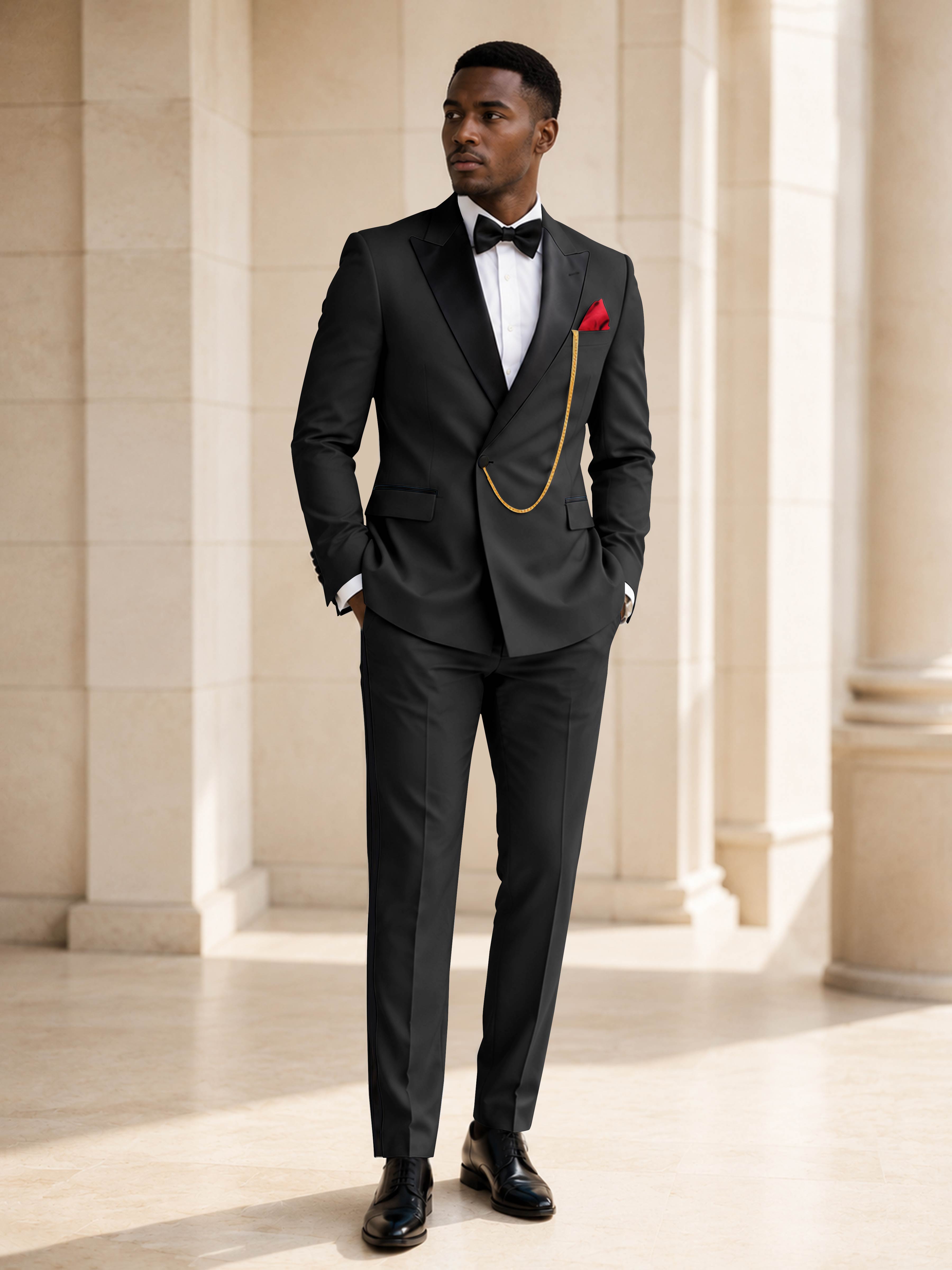 Elegant Men's 2 Piece Suit for Wedding & Black Tie Events