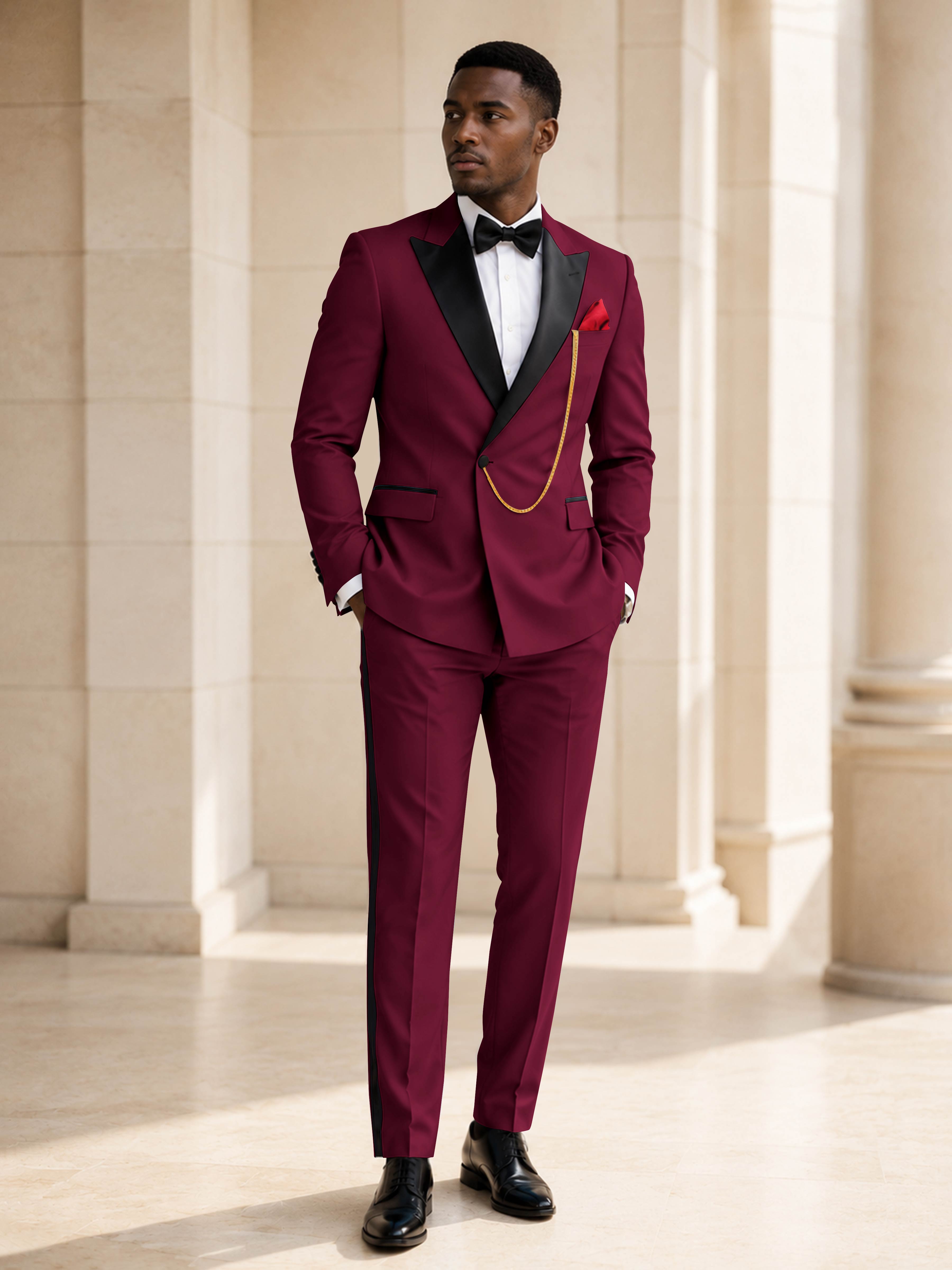 Elegant Men's 2 Piece Suit for Wedding & Black Tie Events