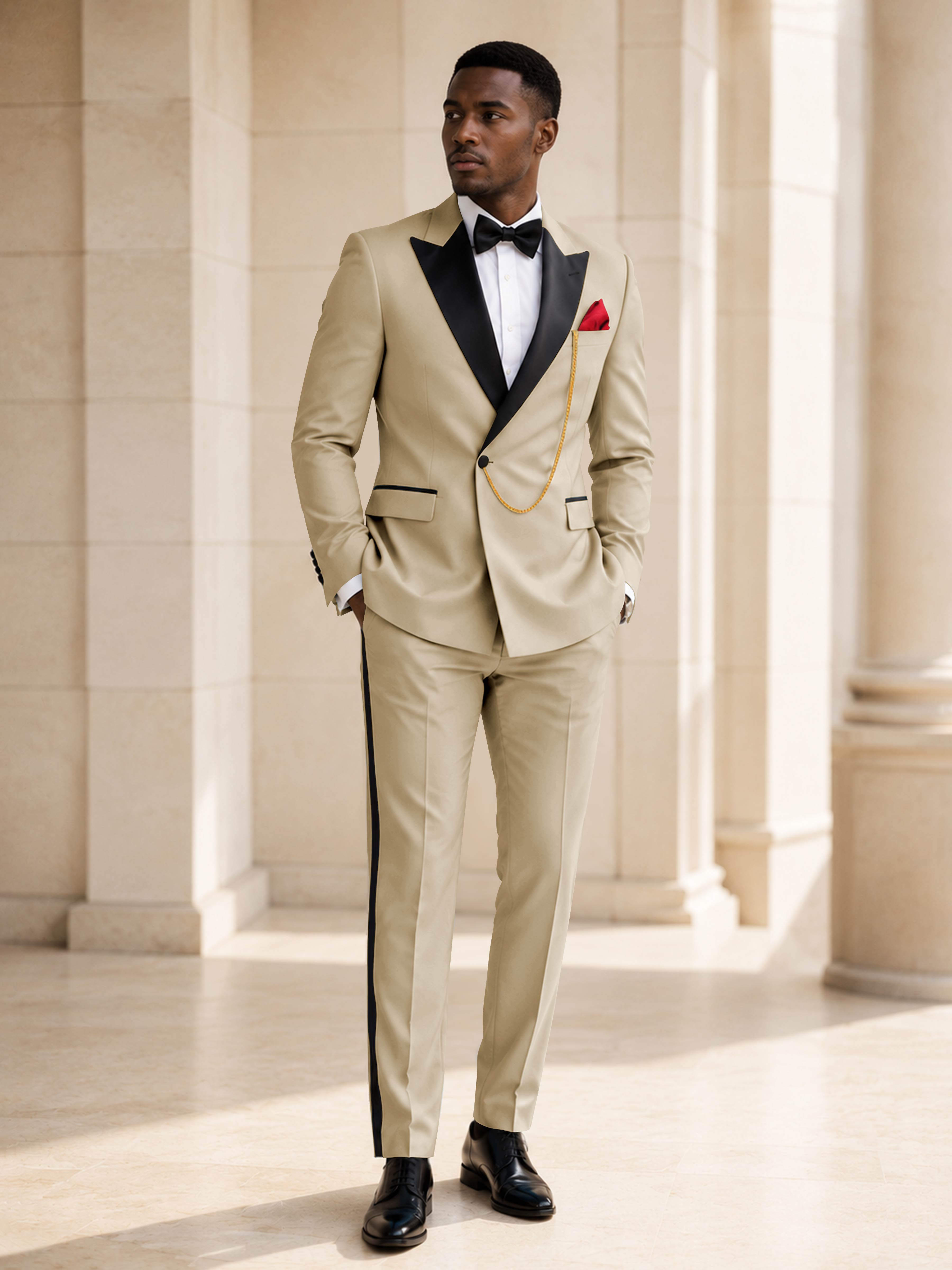 Elegant Men's 2 Piece Suit for Wedding & Black Tie Events