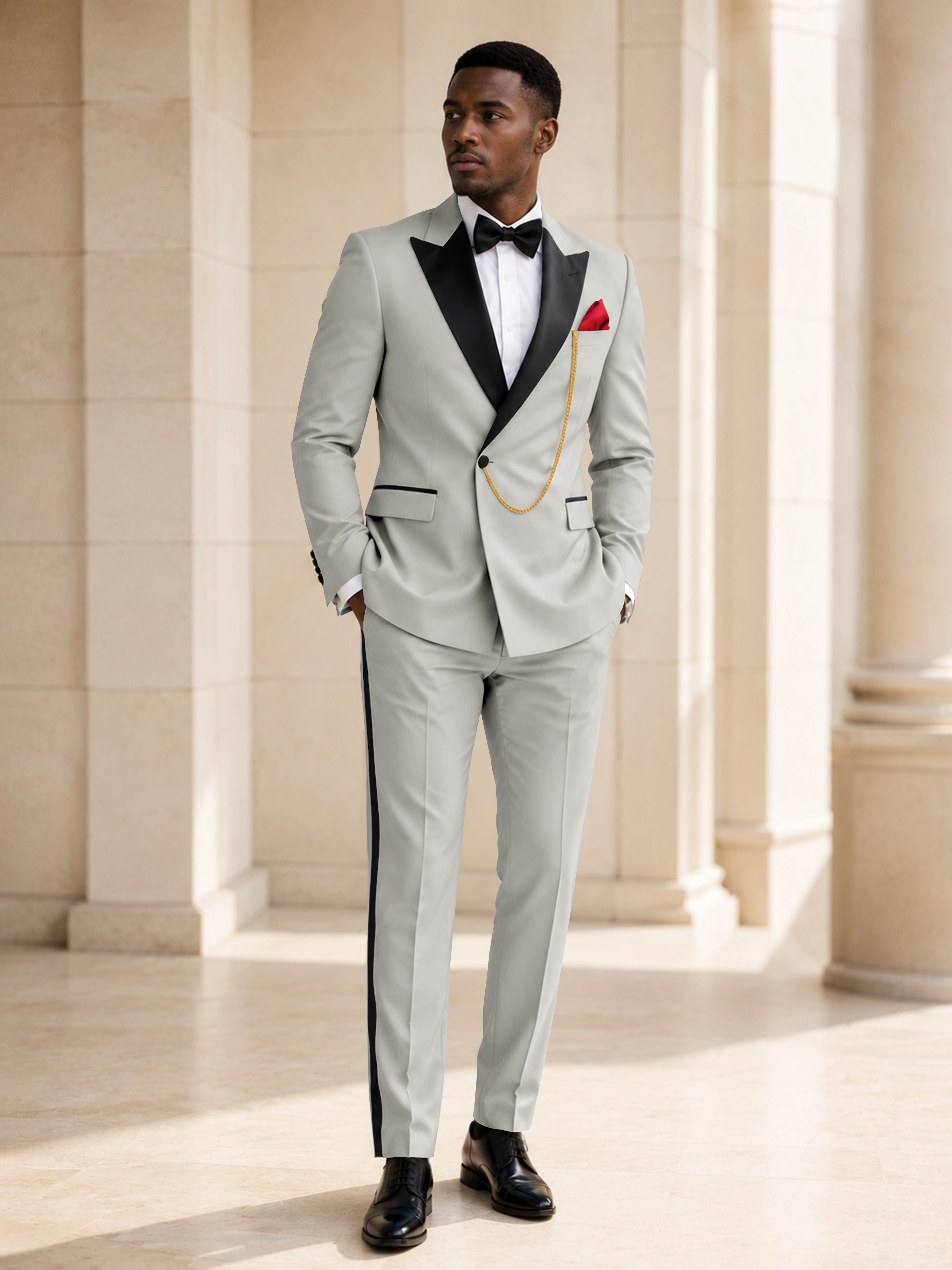 Elegant Men's 2 Piece Suit for Wedding & Black Tie Events
