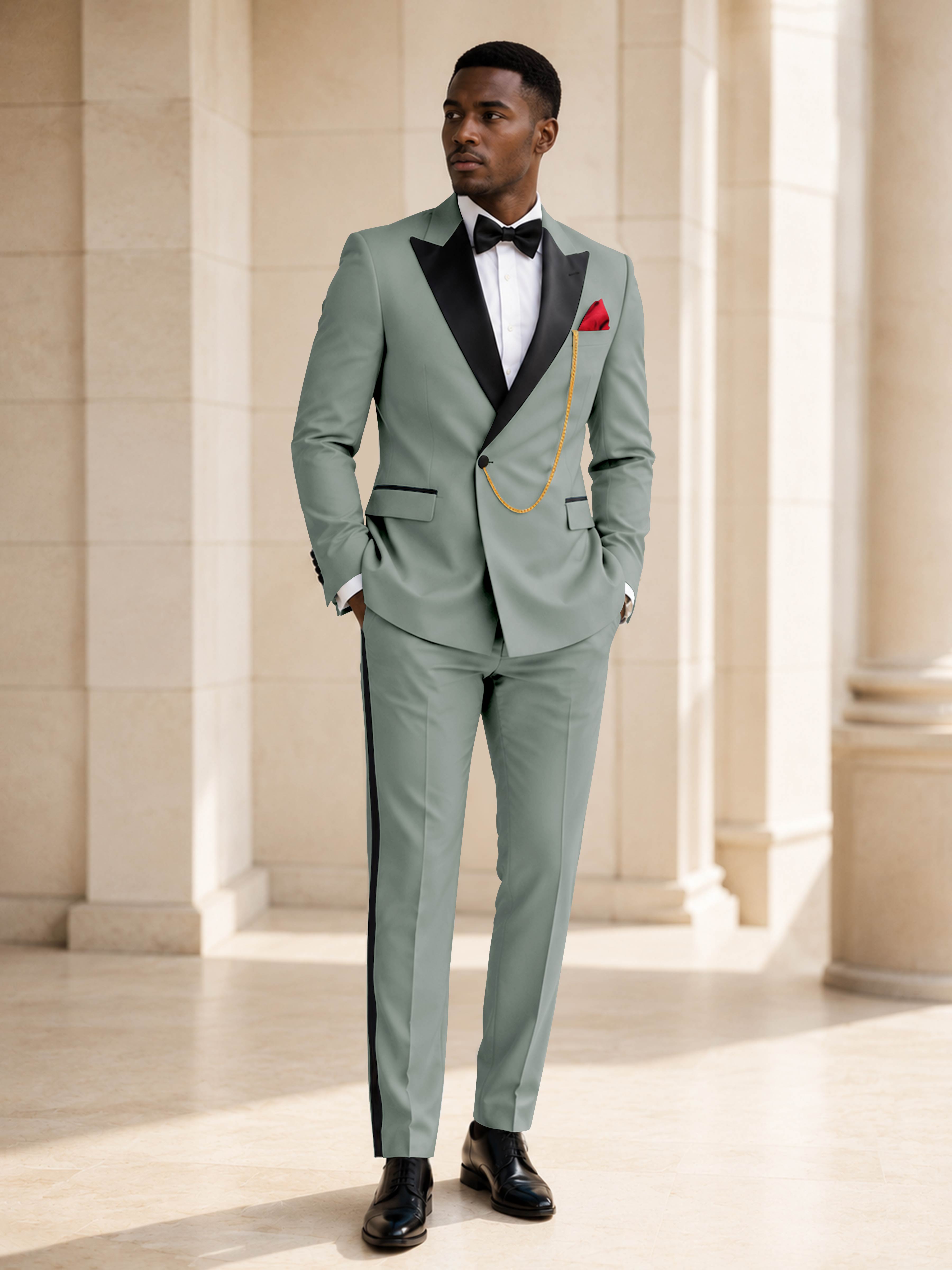 Elegant Men's 2 Piece Suit for Wedding & Black Tie Events
