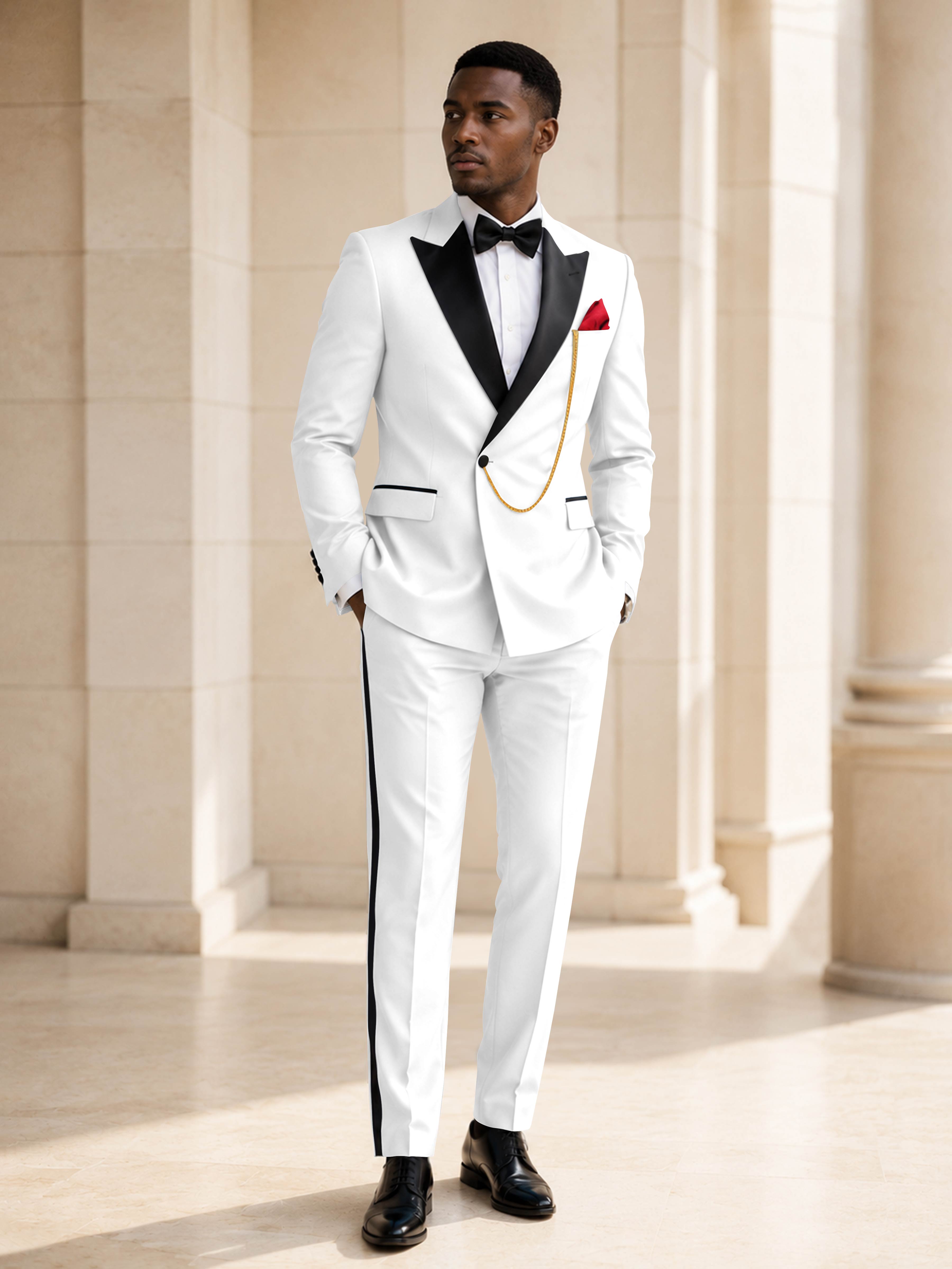 Elegant Men's 2 Piece Suit for Wedding & Black Tie Events