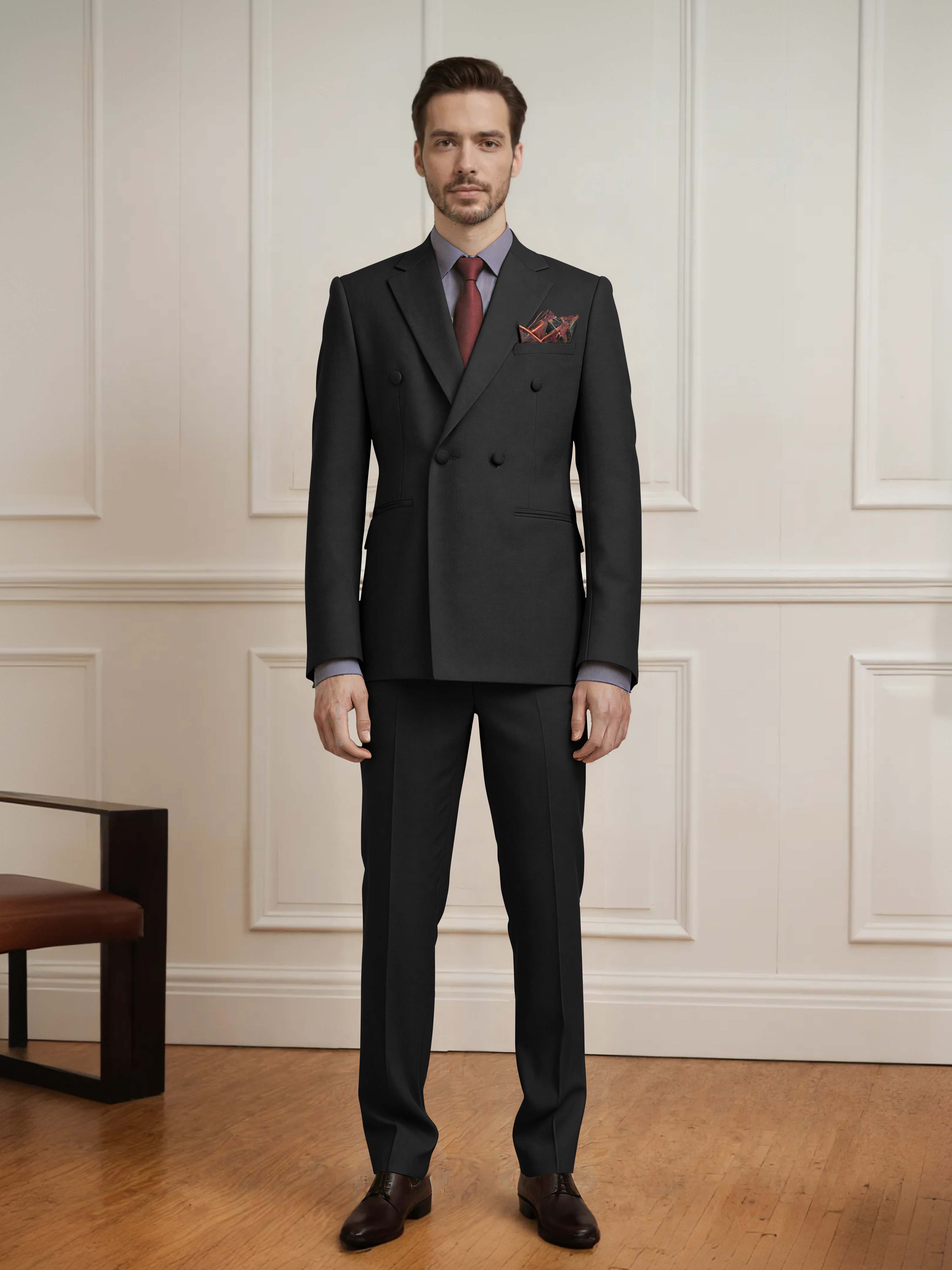 Elegant Men's 2 Pieces Double Breasted Wedding Suit