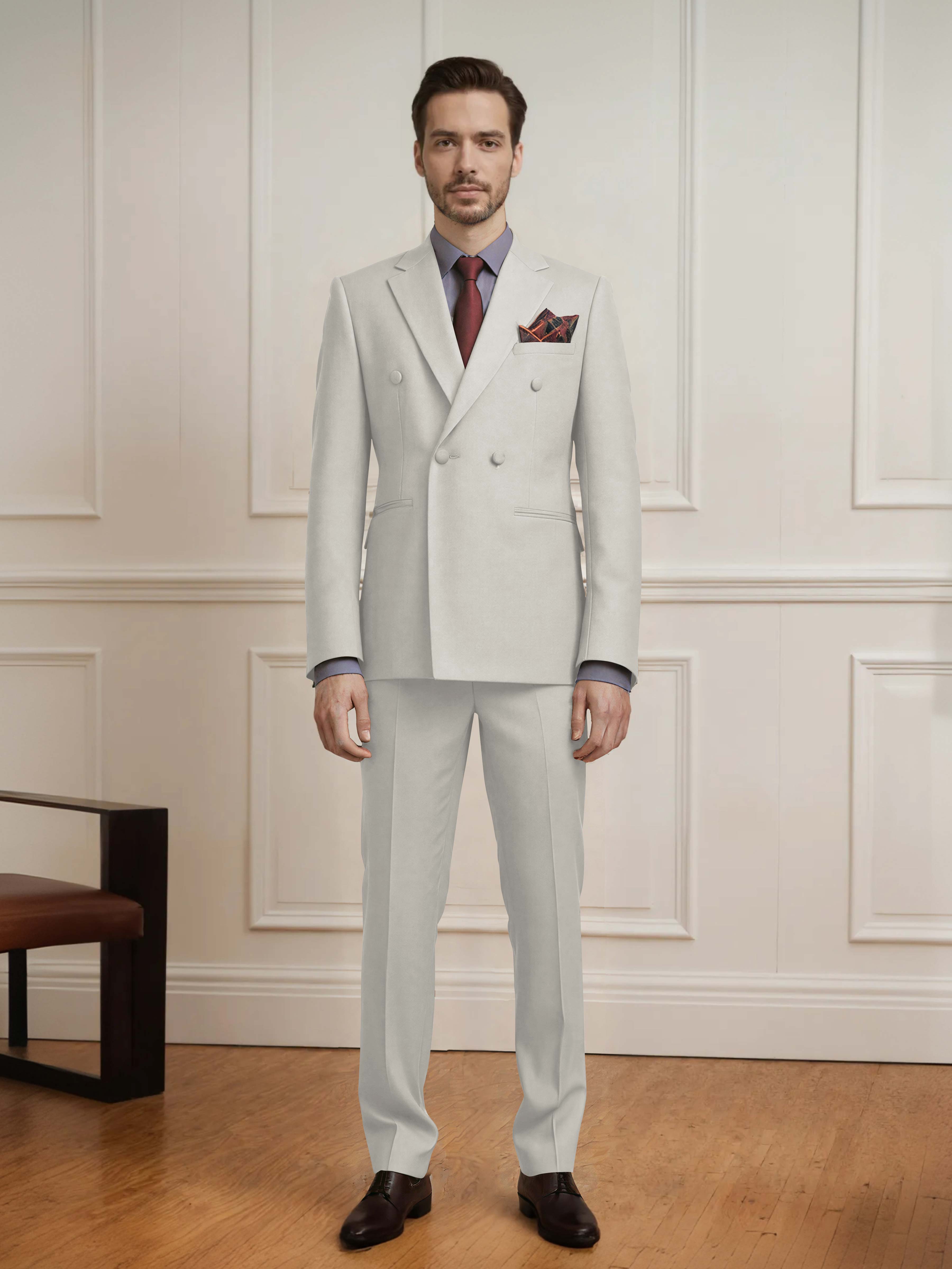 Elegant Men's 2 Pieces Double Breasted Wedding Suit