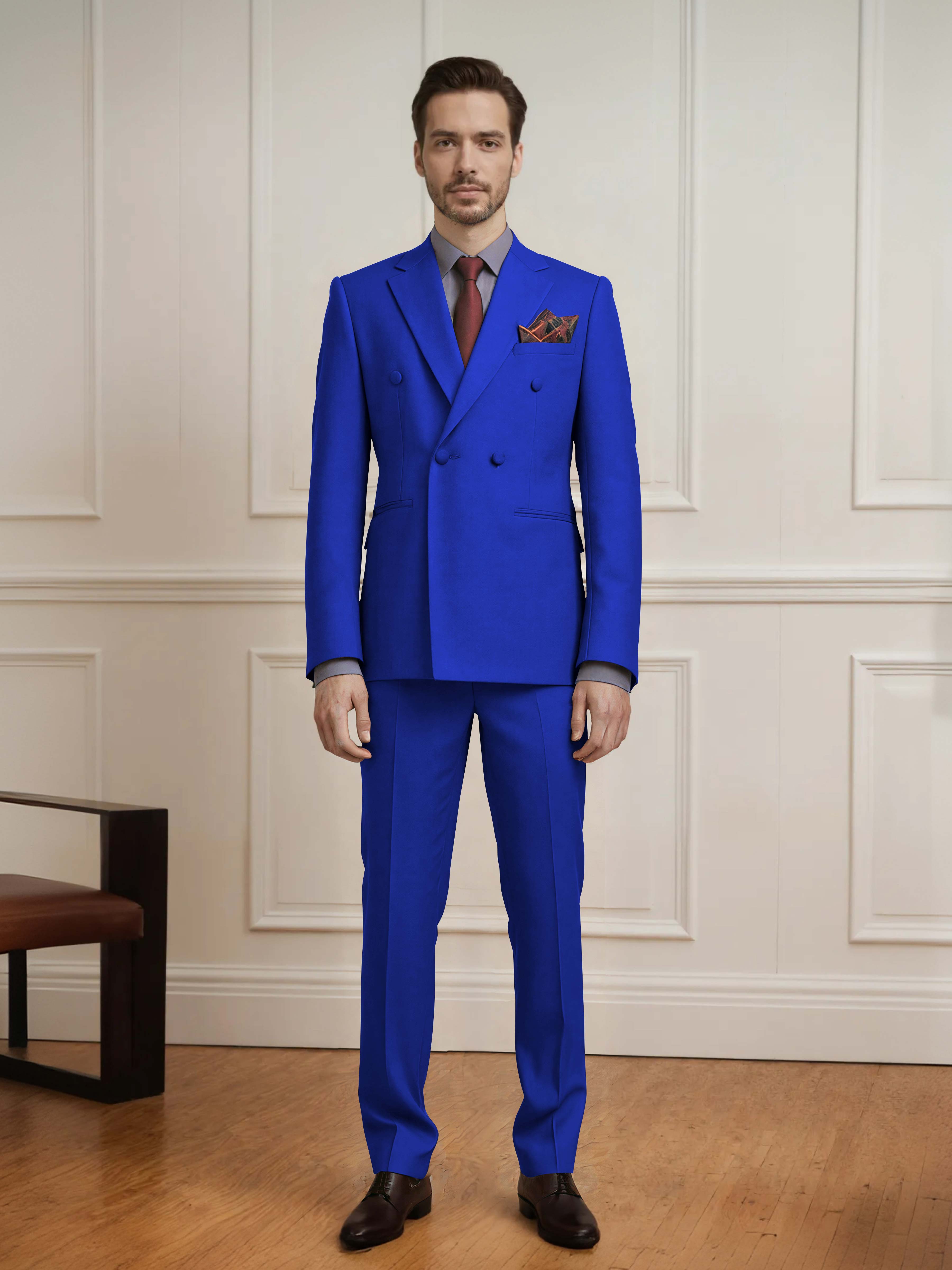 Elegant Men's 2 Pieces Double Breasted Wedding Suit