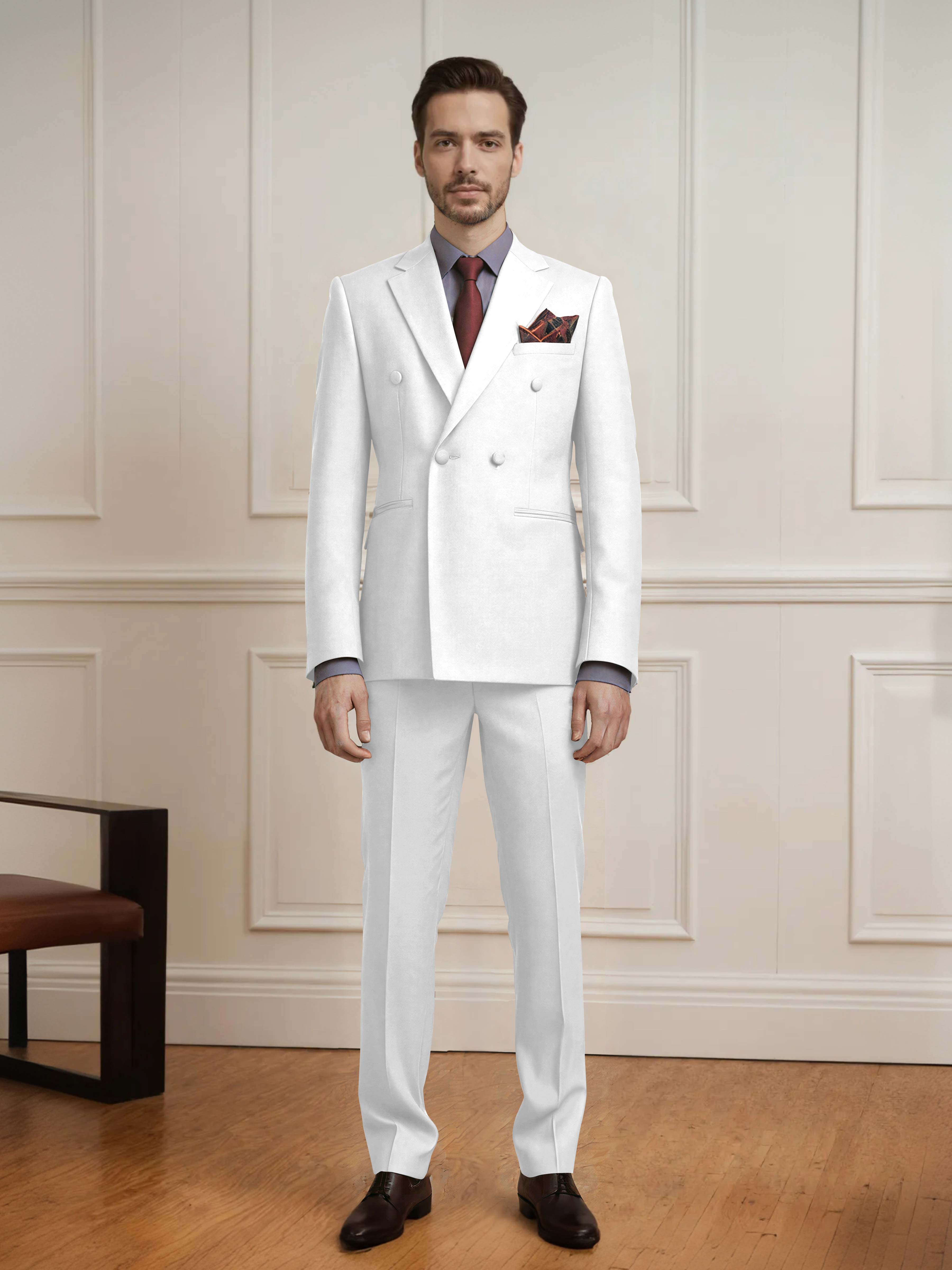 Elegant Men's 2 Pieces Double Breasted Wedding Suit