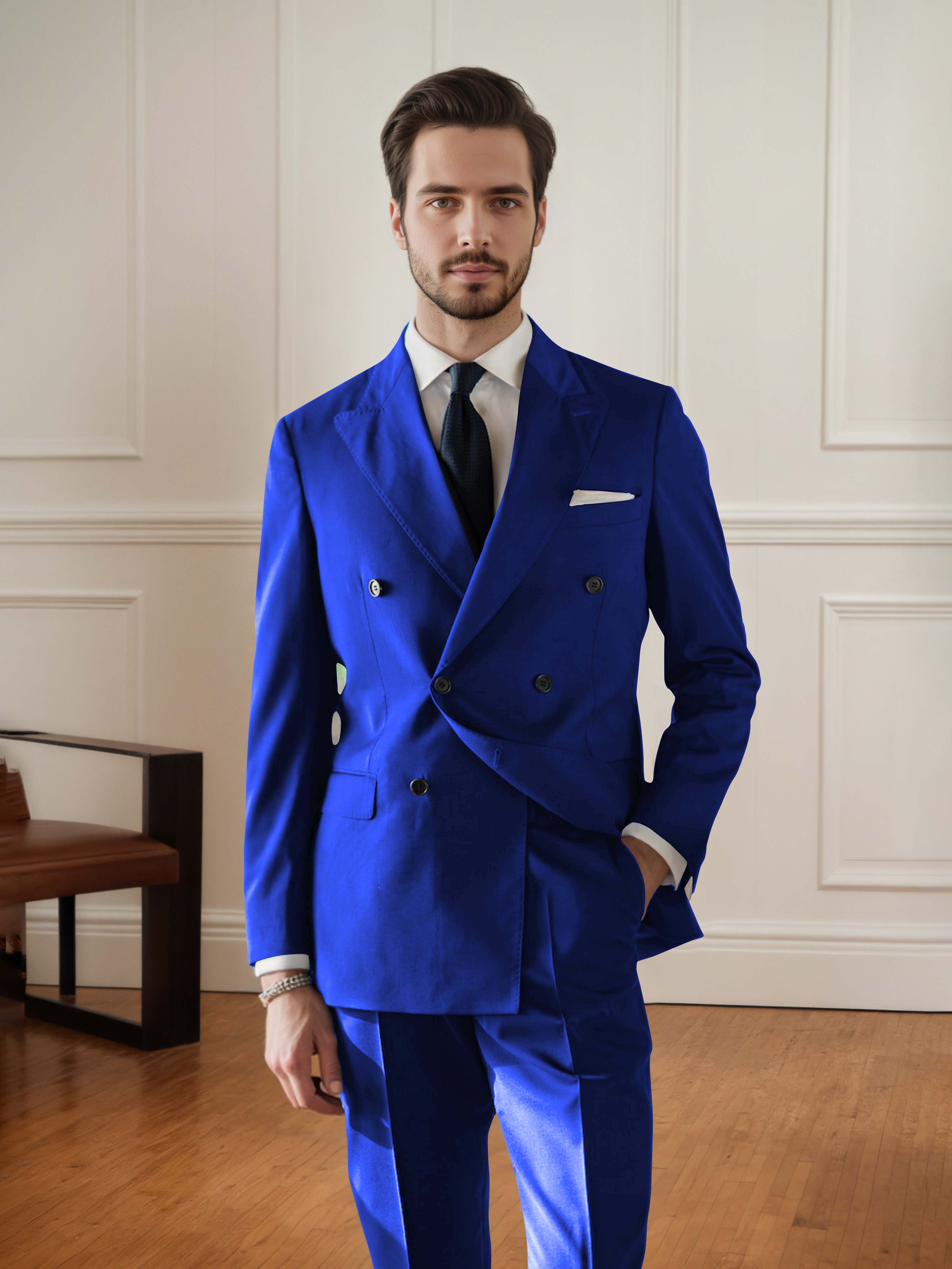 Elegant Men's Double Breasted 2 pieces Wedding Suit