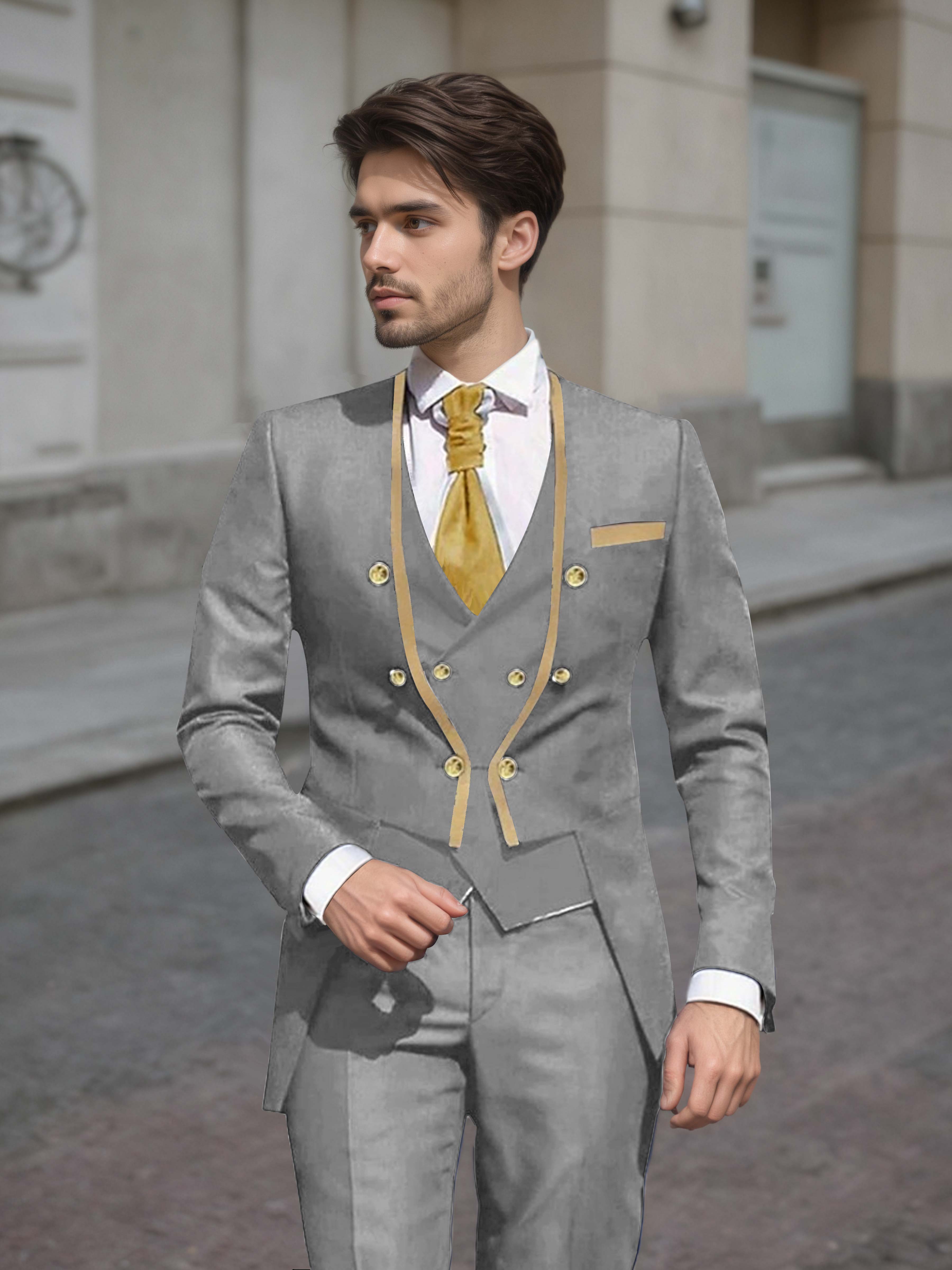Elegant Men's Double Breasted 3 Pieces Wedding Suits