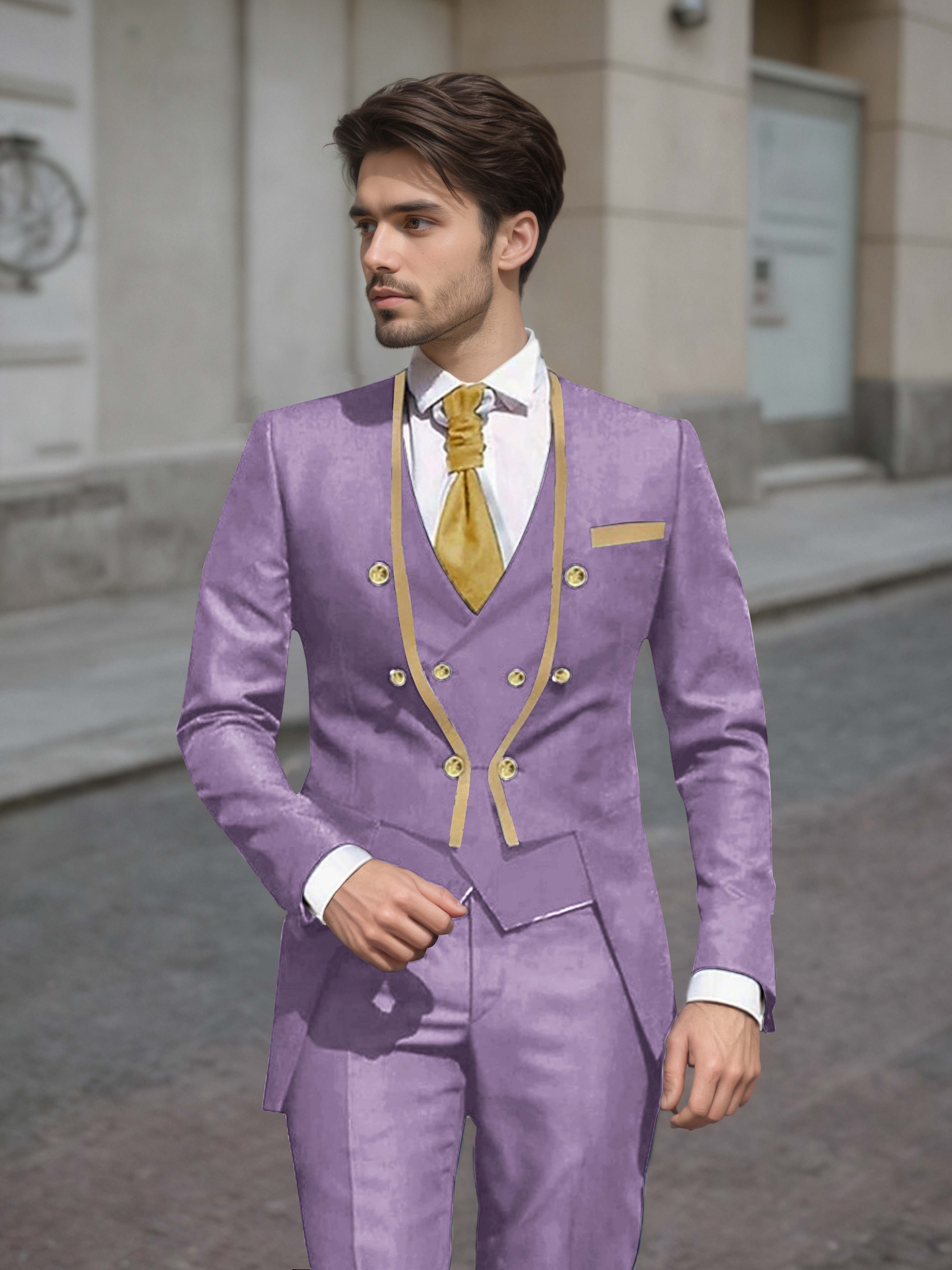 Elegant Men's Double Breasted 3 Pieces Wedding Suits