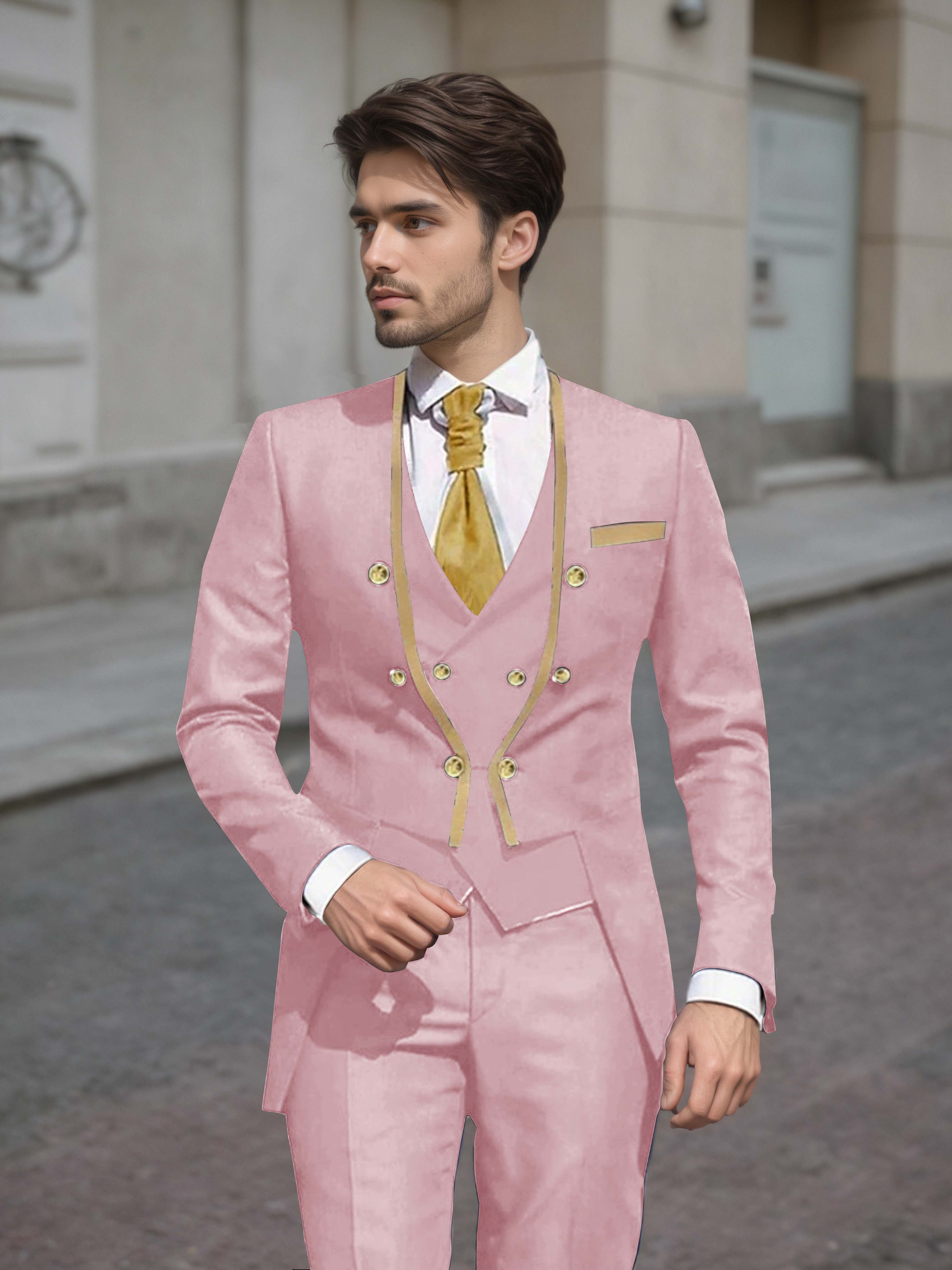 Elegant Men's Double Breasted 3 Pieces Wedding Suits