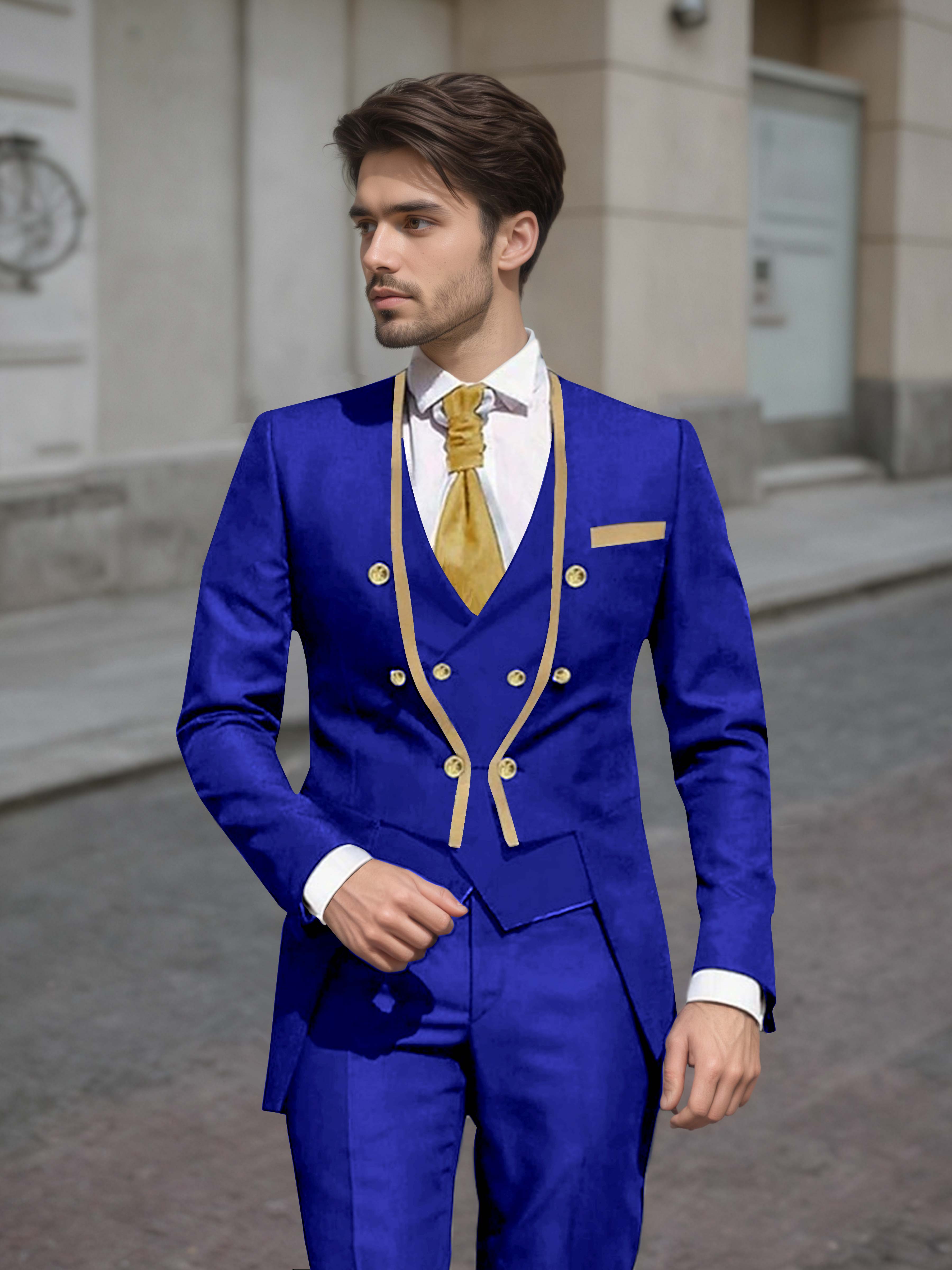 Elegant Men's Double Breasted 3 Pieces Wedding Suits