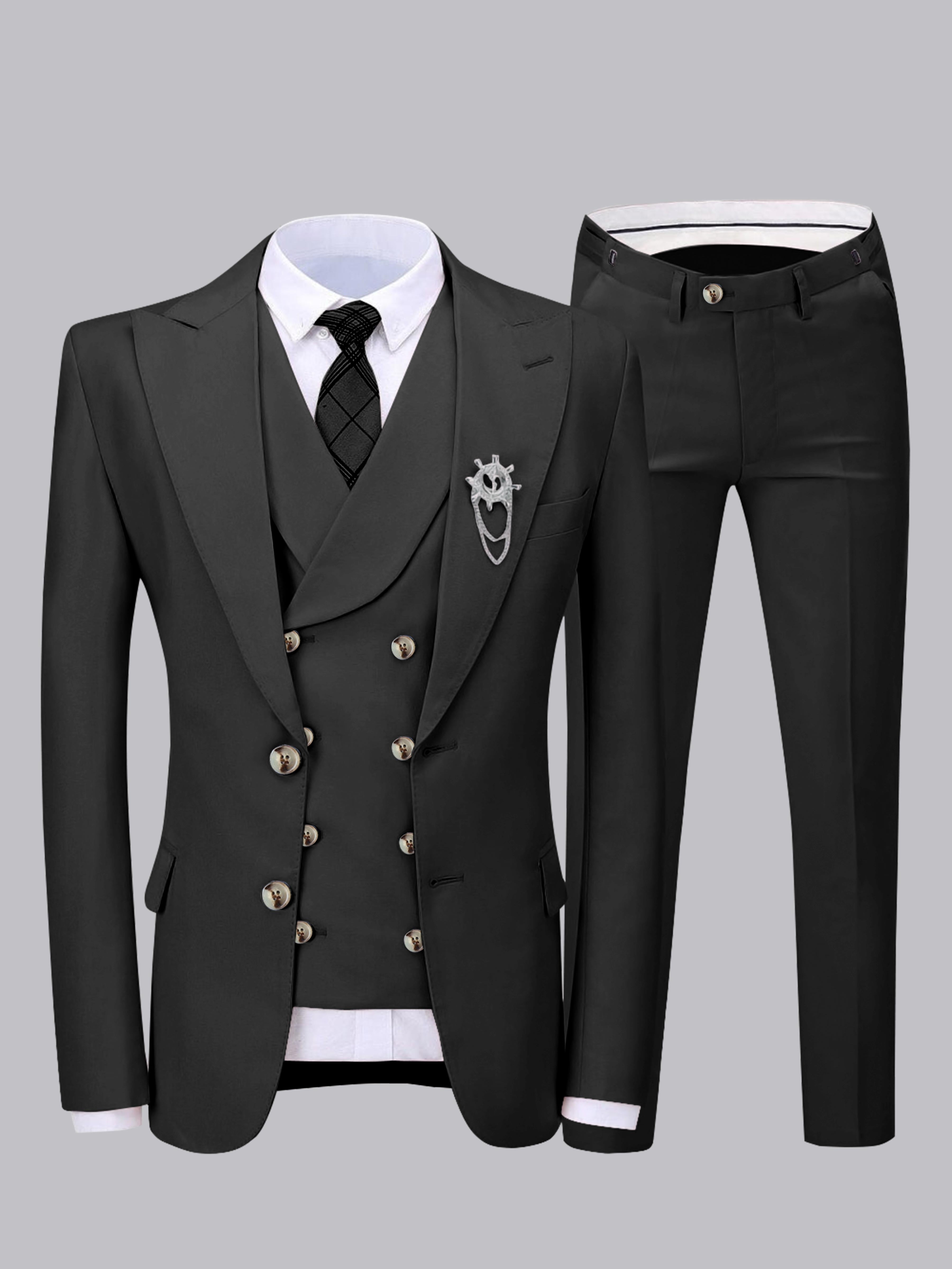 Elegant Men's Two Buttons 3 Pieces Wedding Suits