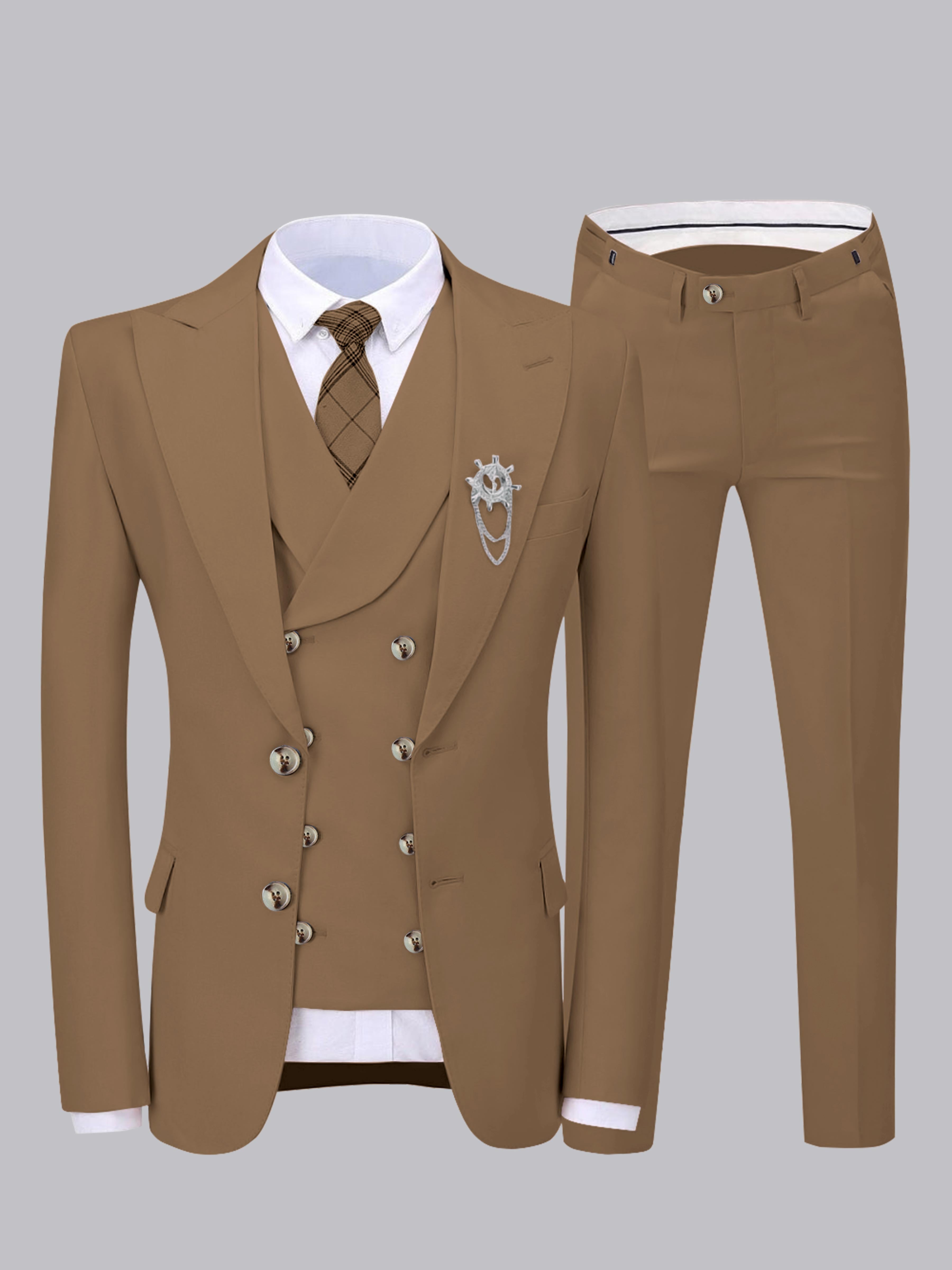 Elegant Men's Two Buttons 3 Pieces Wedding Suits