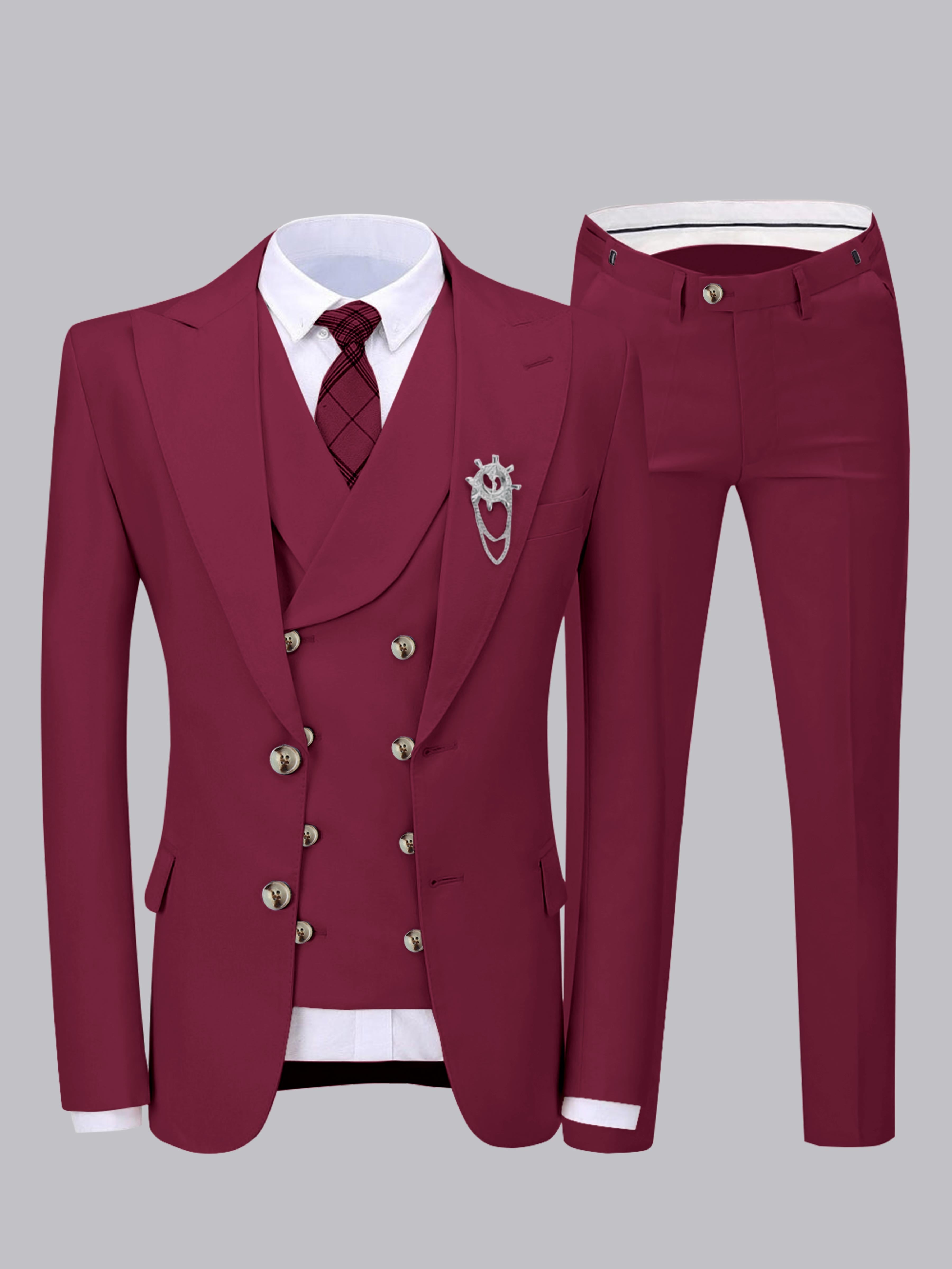 Elegant Men's Two Buttons 3 Pieces Wedding Suits
