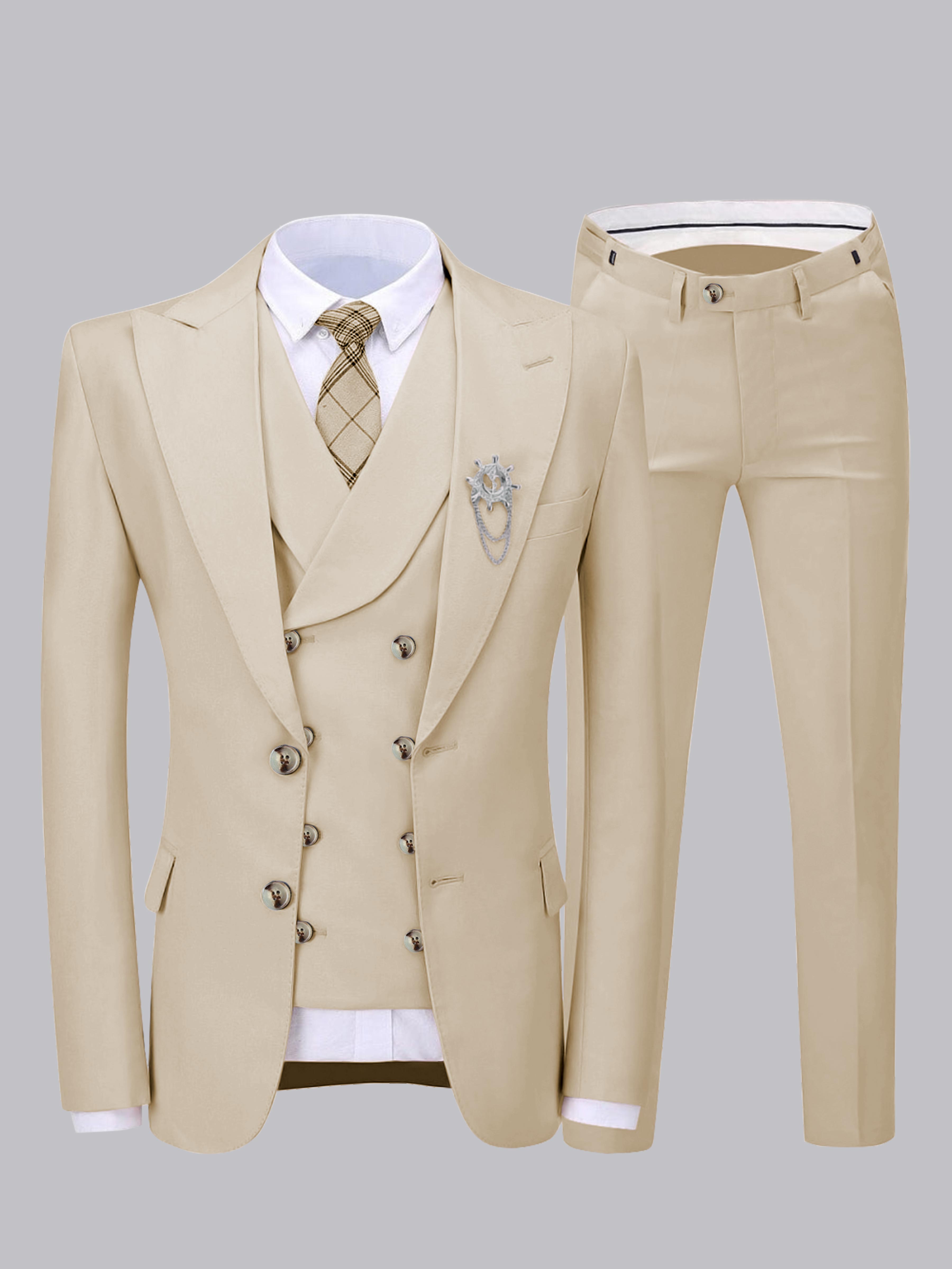 Elegant Men's Two Buttons 3 Pieces Wedding Suits