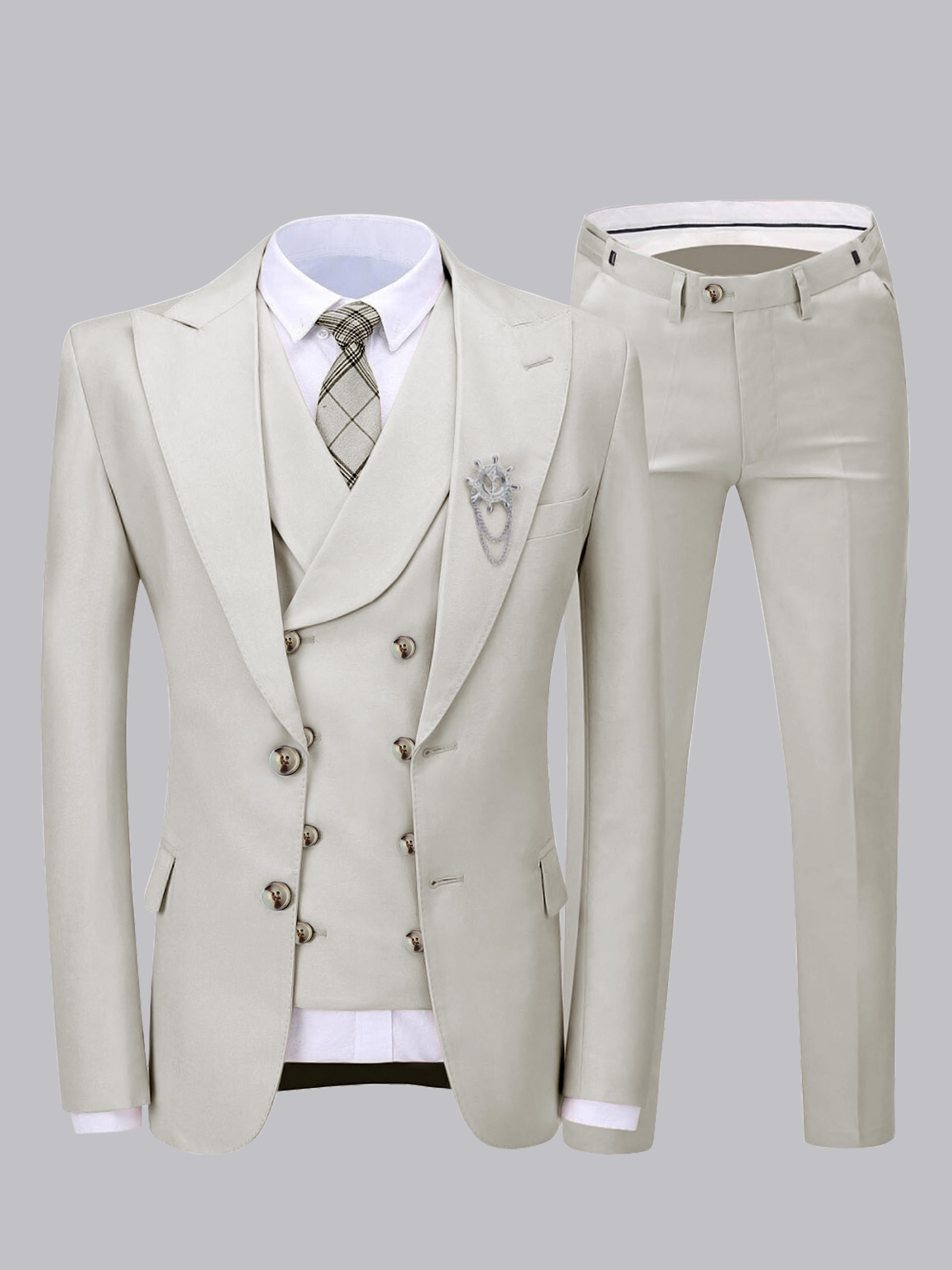 Elegant Men's Two Buttons 3 Pieces Wedding Suits
