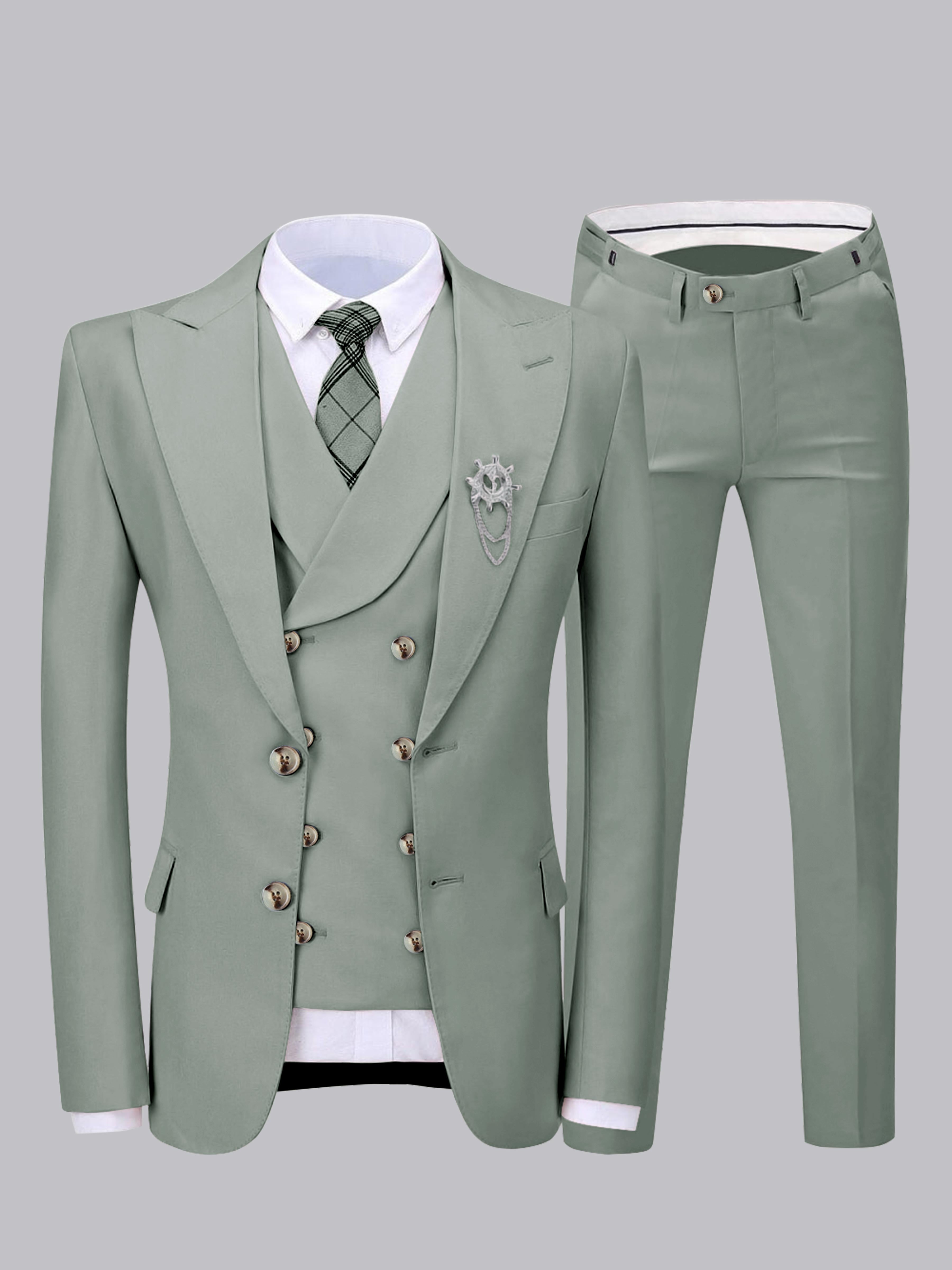 Elegant Men's Two Buttons 3 Pieces Wedding Suits