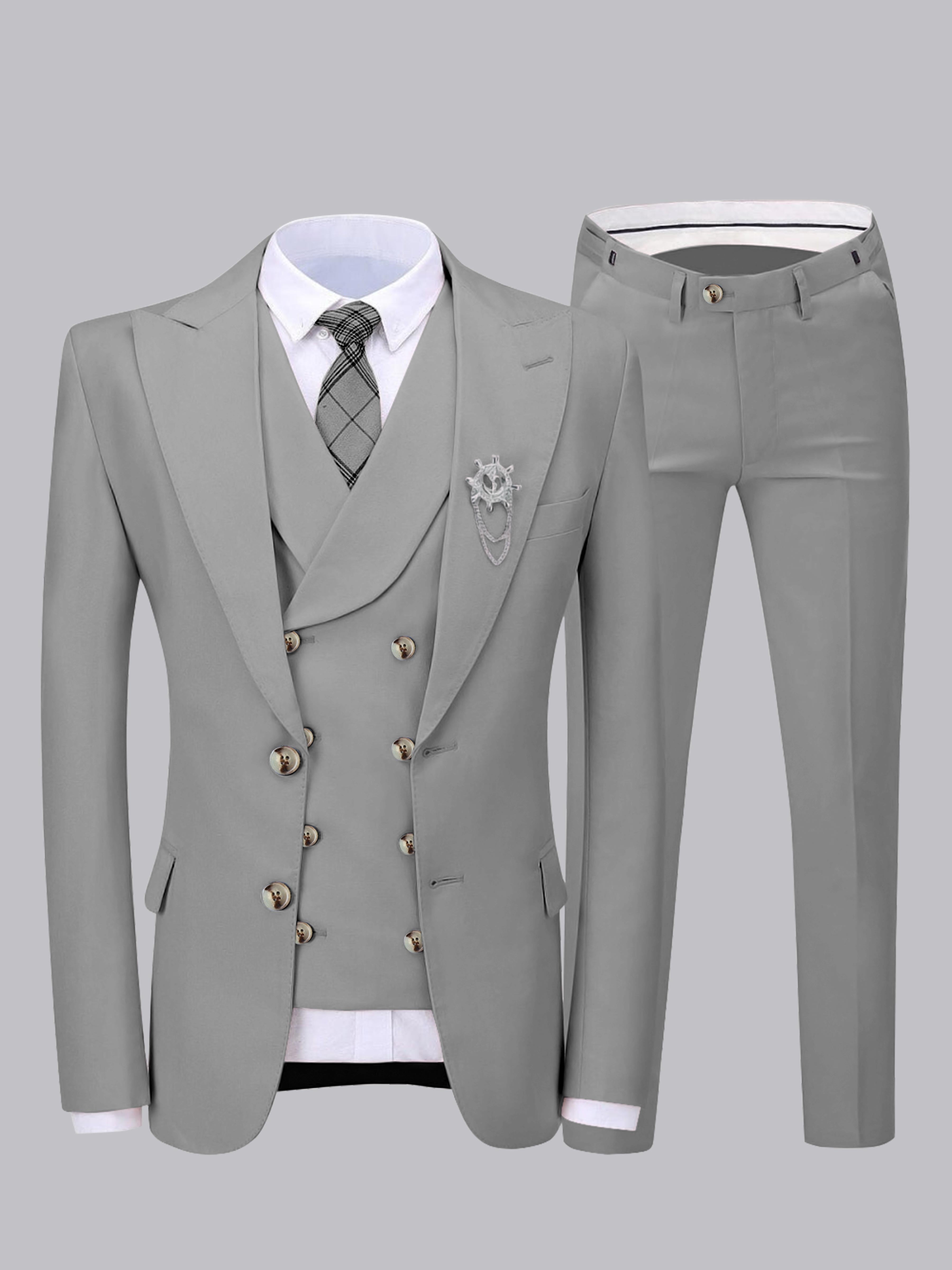 Elegant Men's Two Buttons 3 Pieces Wedding Suits