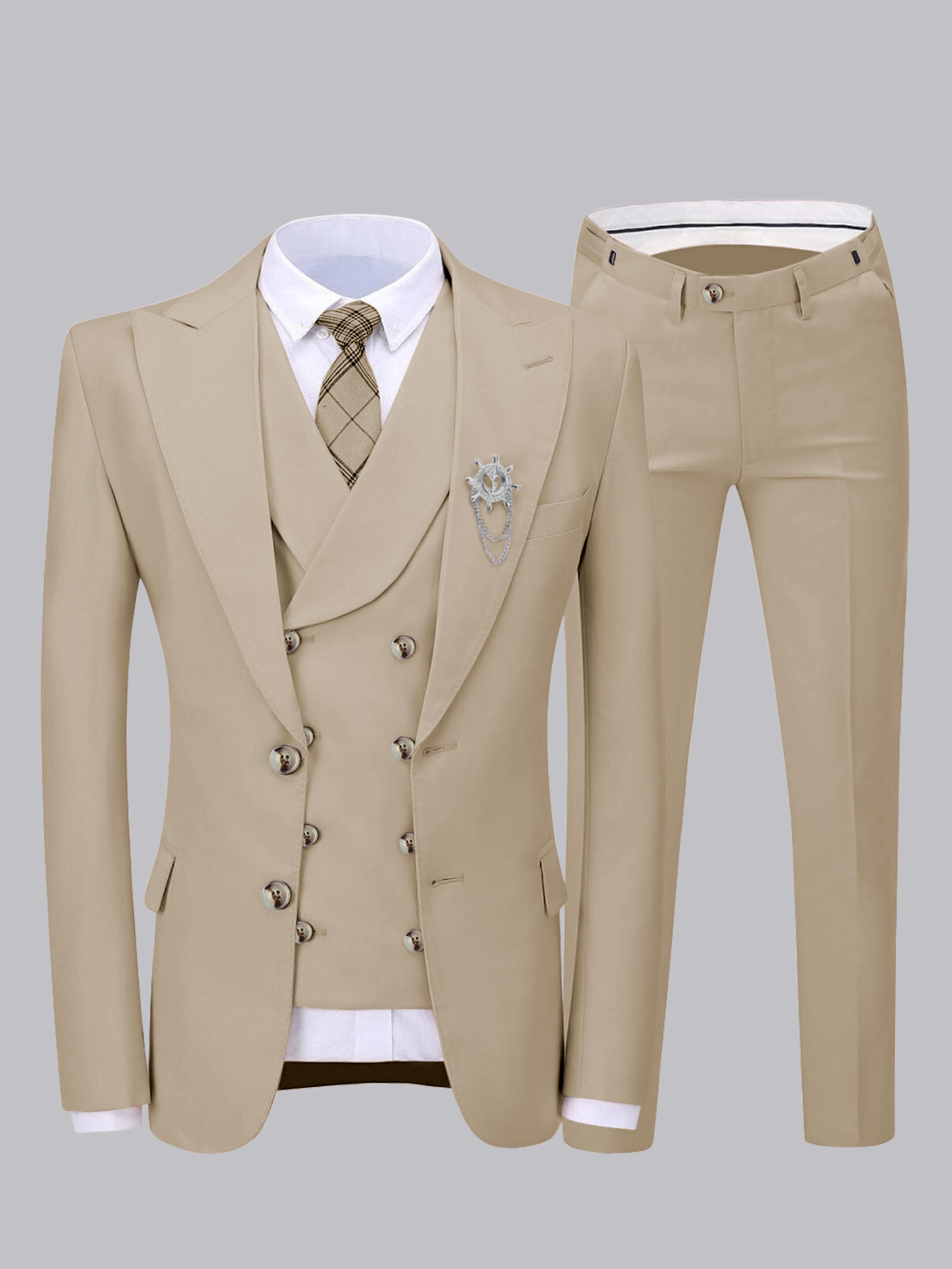 Elegant Men's Two Buttons 3 Pieces Wedding Suits