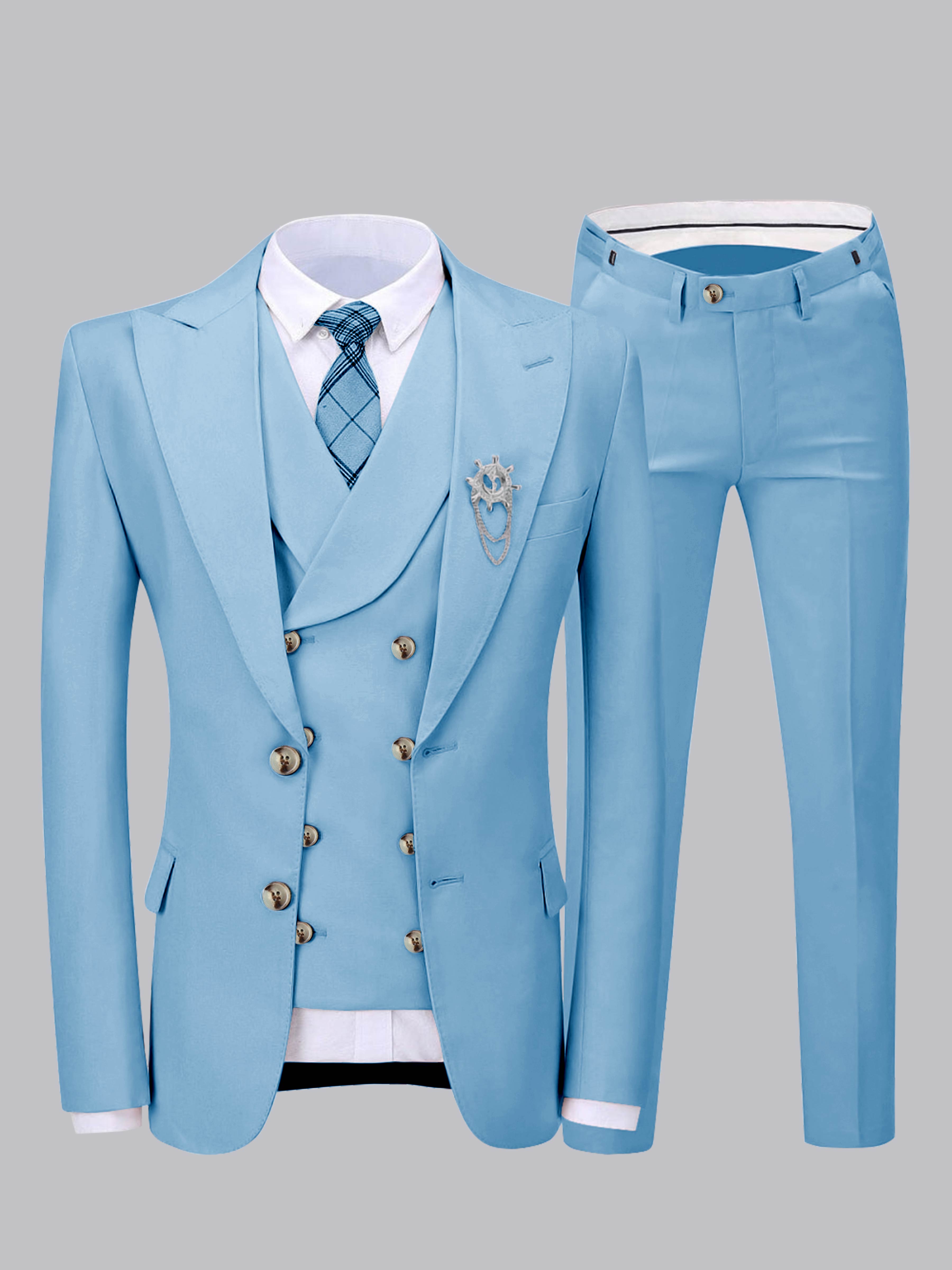 Elegant Men's Two Buttons 3 Pieces Wedding Suits