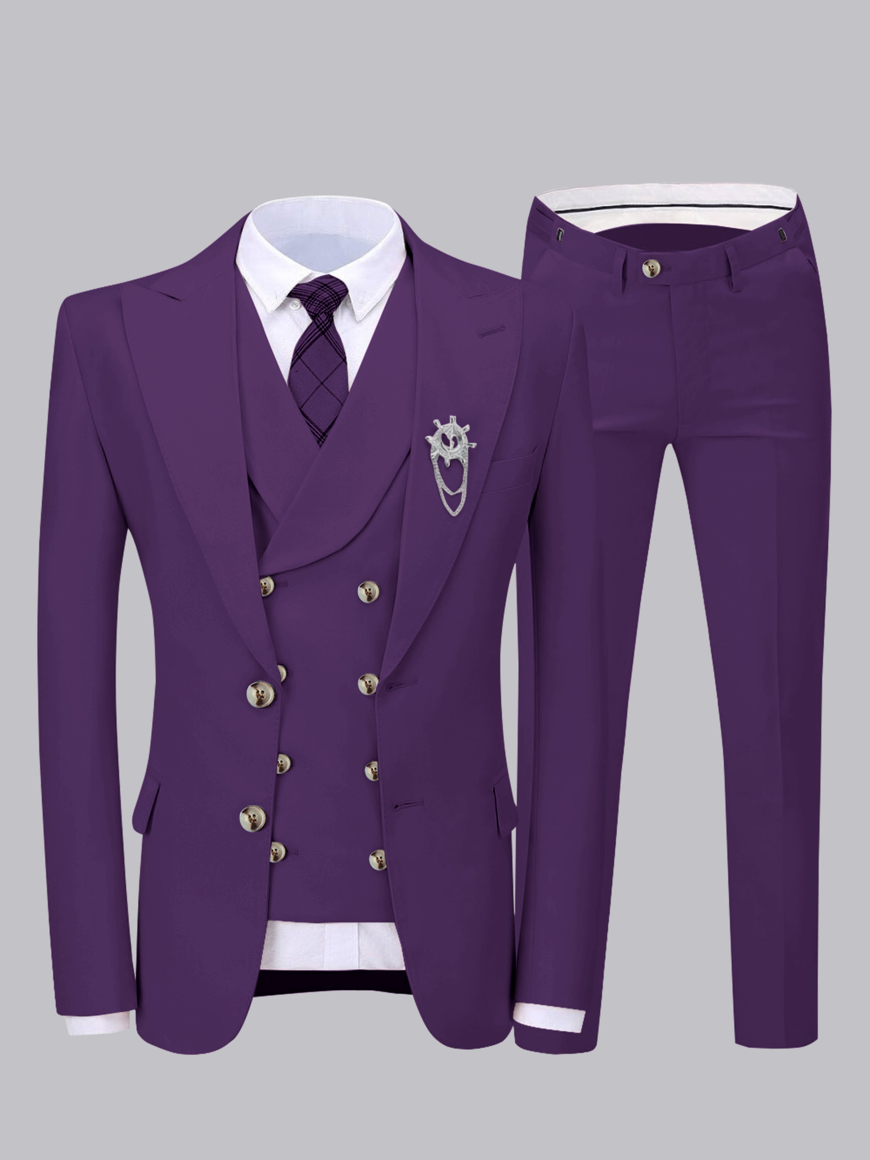 Elegant Men's Two Buttons 3 Pieces Wedding Suits