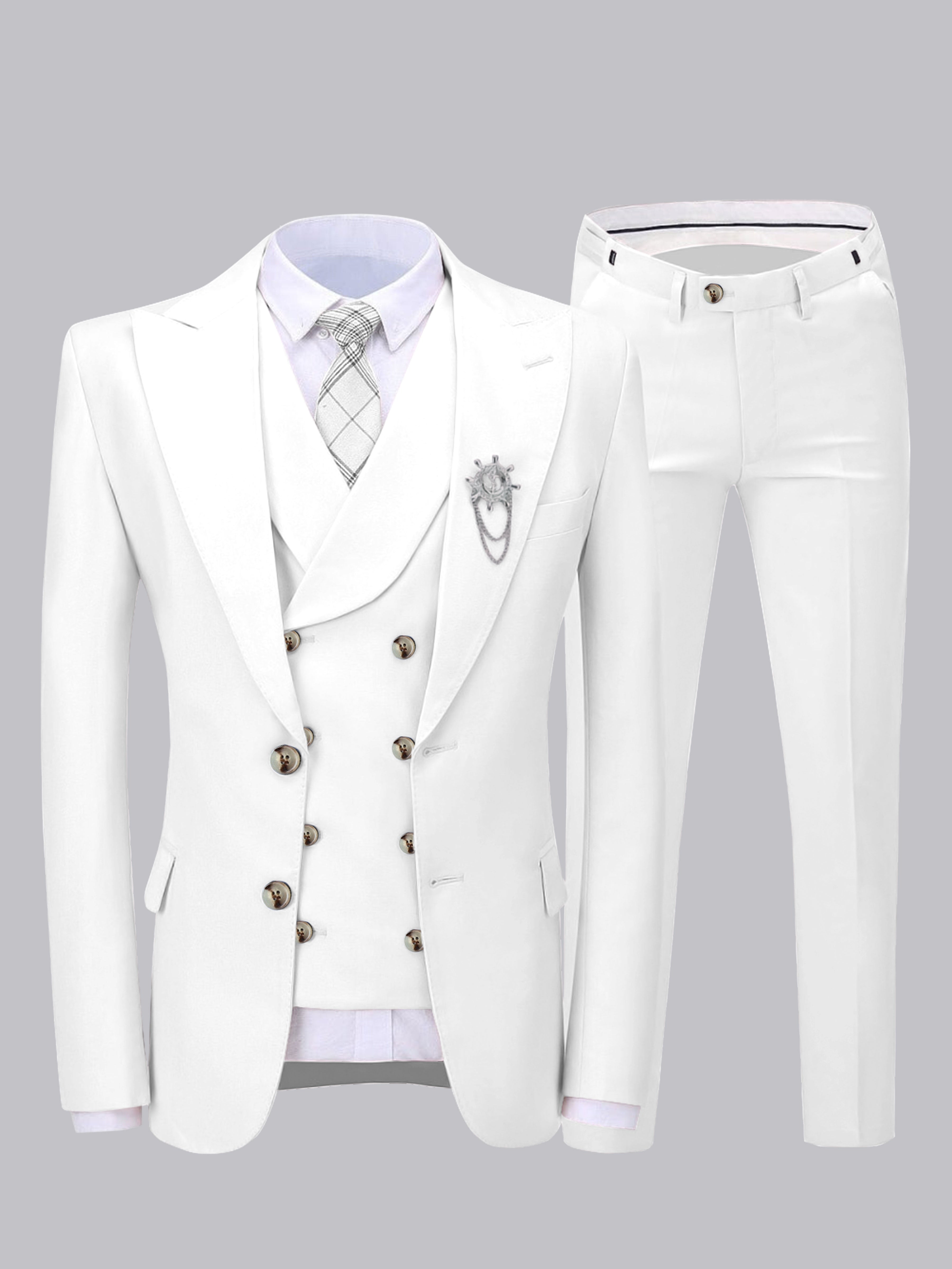 Elegant Men's Two Buttons 3 Pieces Wedding Suits