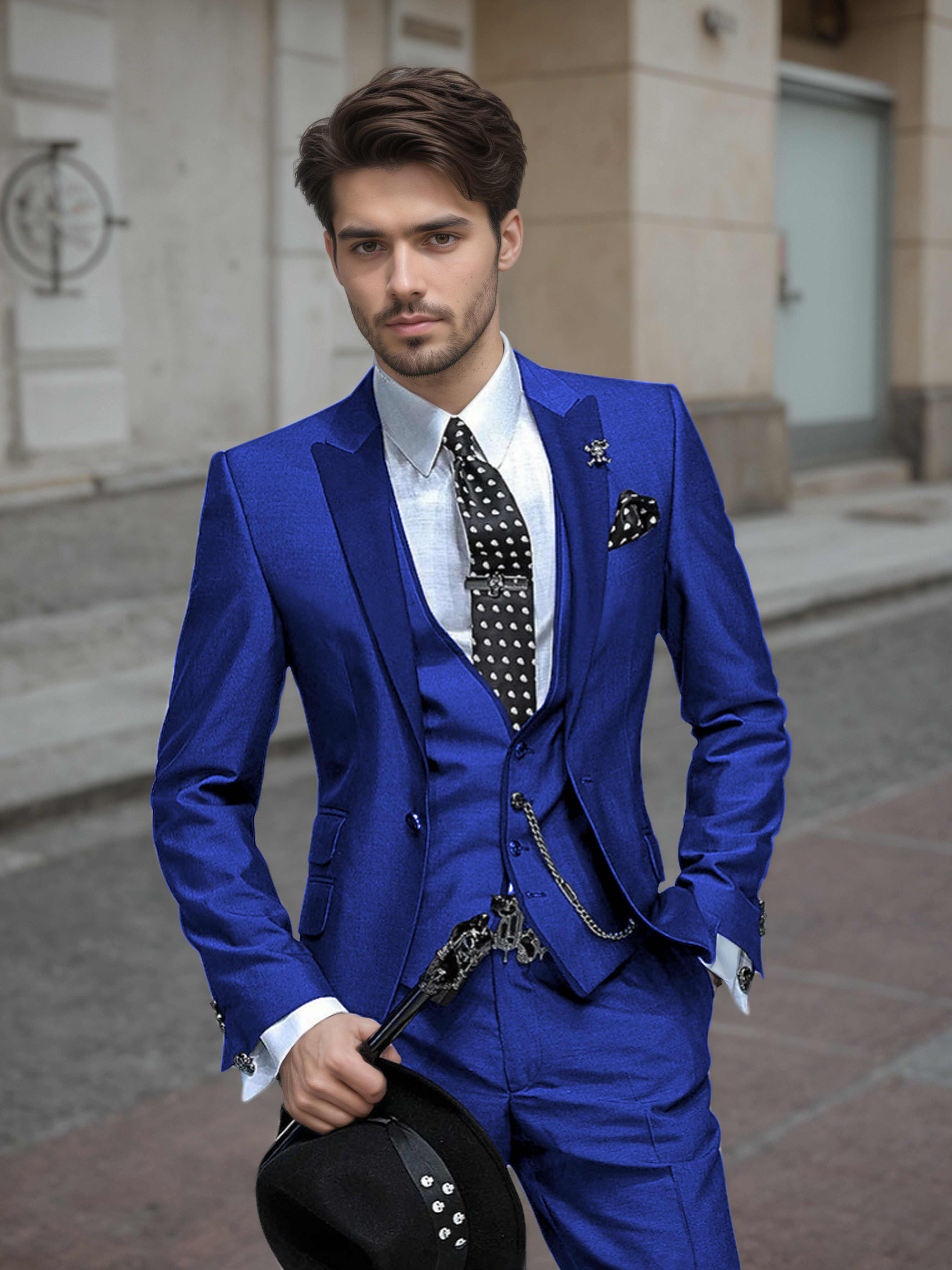 Elegant Men's Wedding Suit 3 Pieces One Button Event Suits
