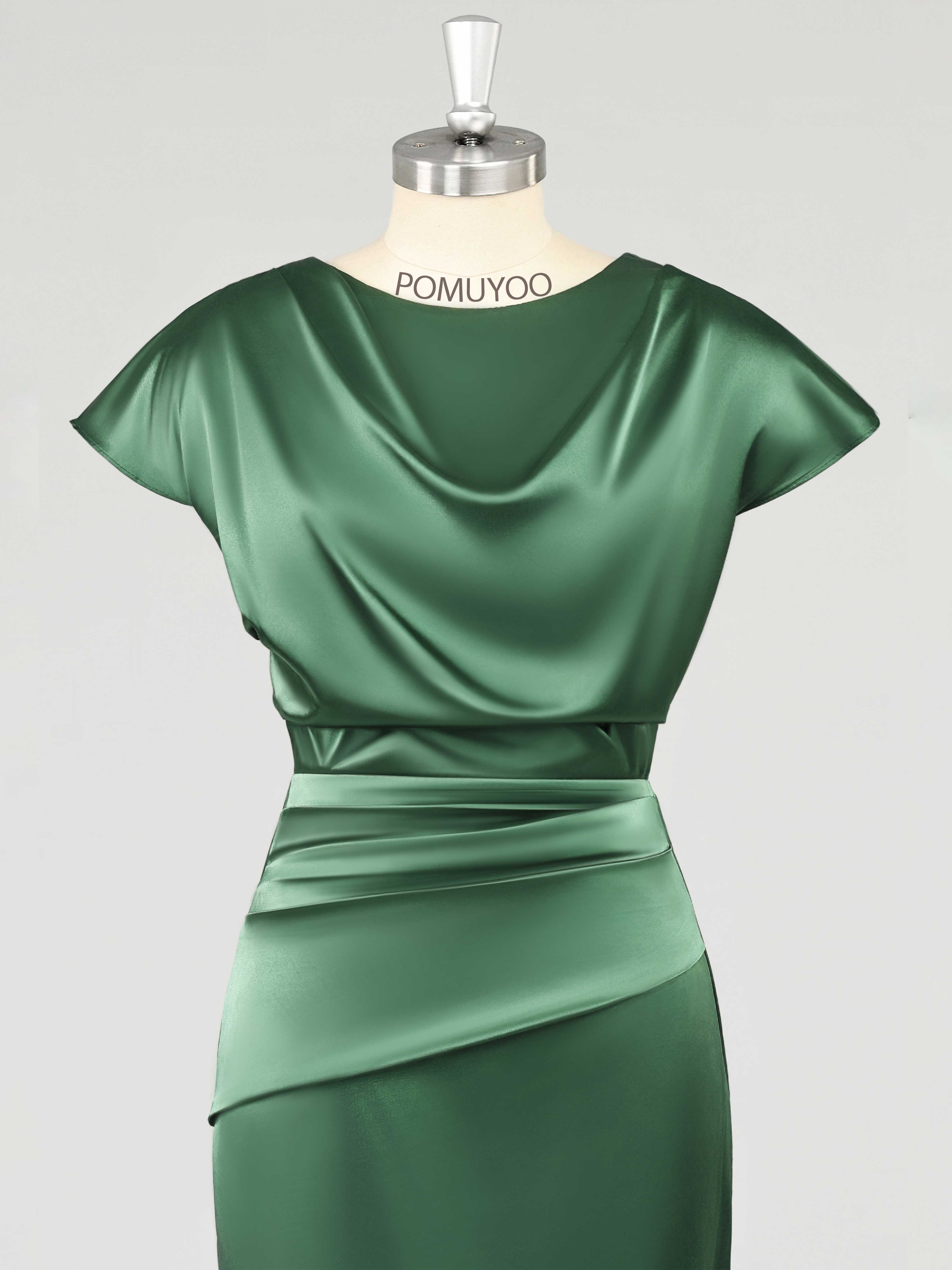 Elegant Sheath Scoop Floor Length Satin Mother of the Bride Dresses