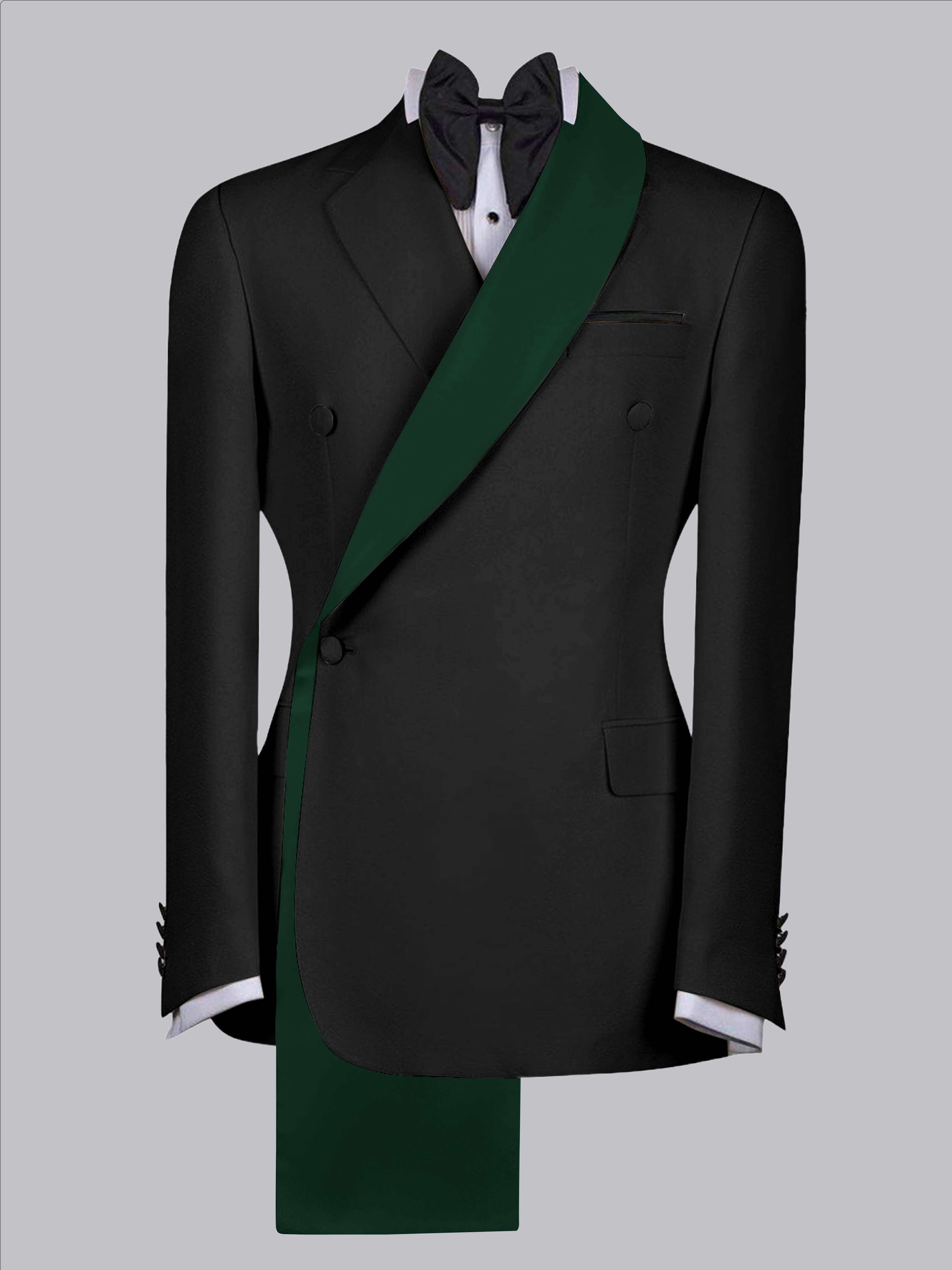 Refined Trim Detail Men's Shawl Lapel Suit Jacket
