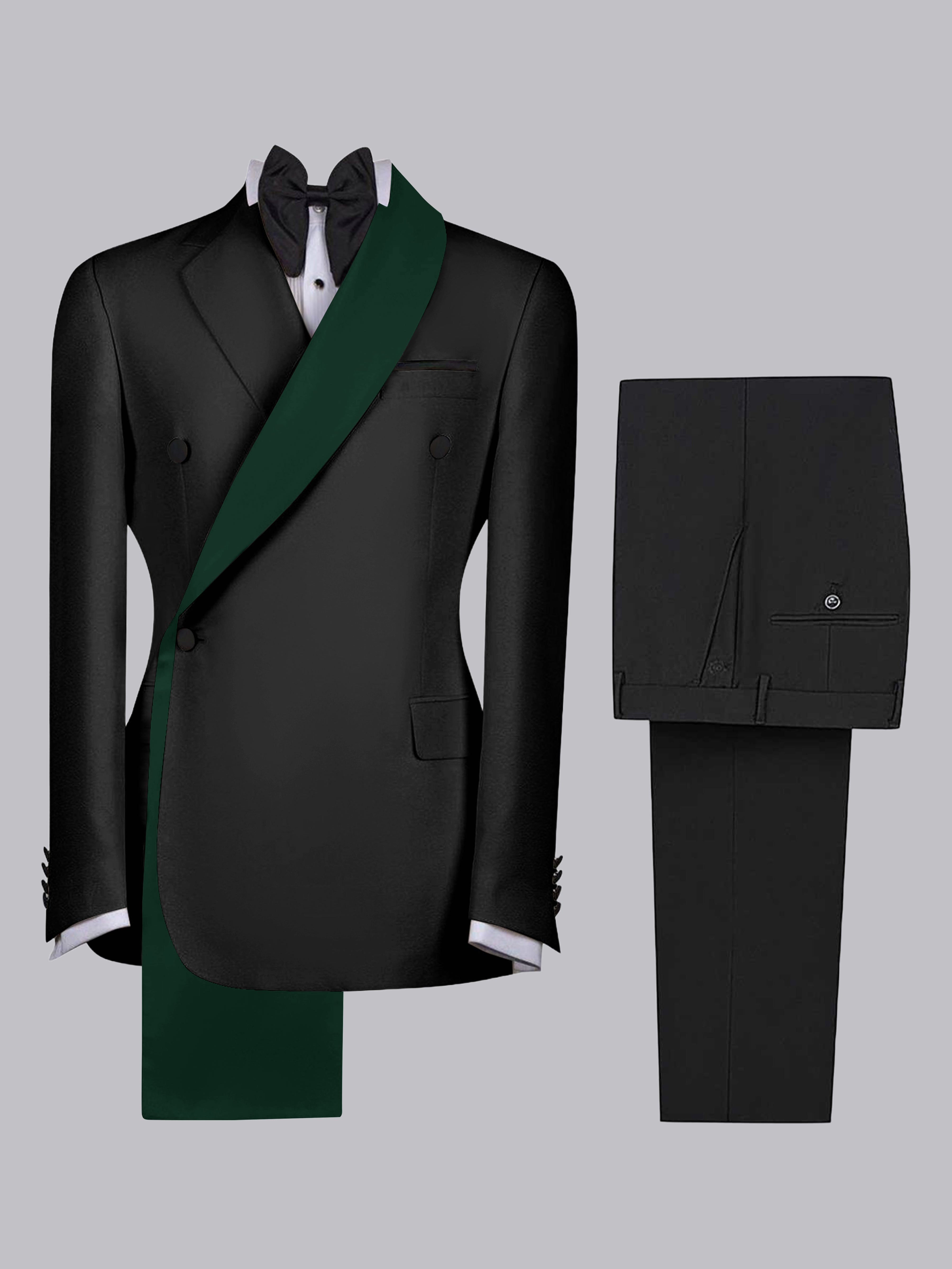 Refined Trim Detail Men's 2 Pieces Shawl Lapel Suit for Elegant Occasions