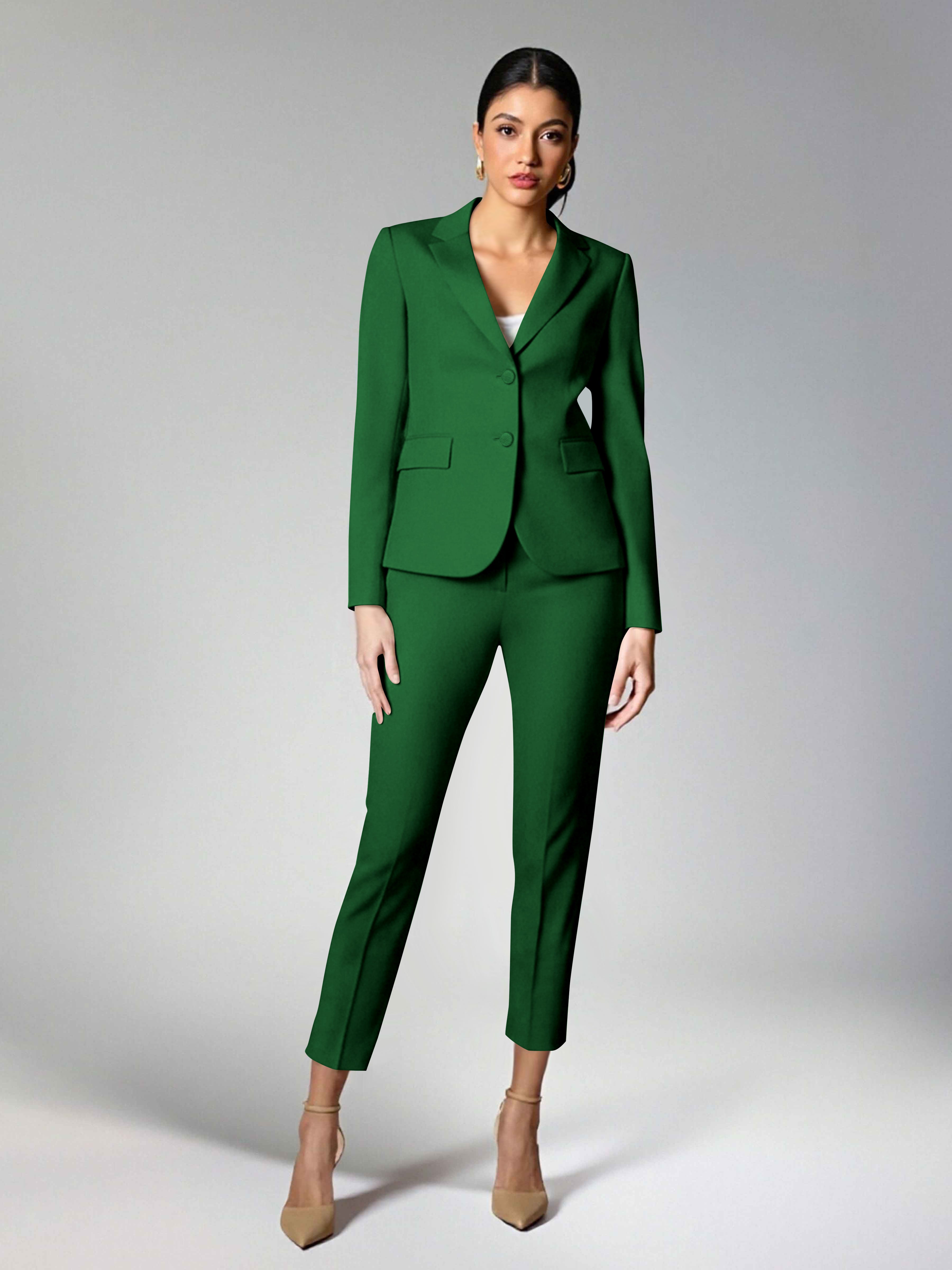 Subtle Women's 2 Pieces Notch Lapel Two Buttons Suit For Guest