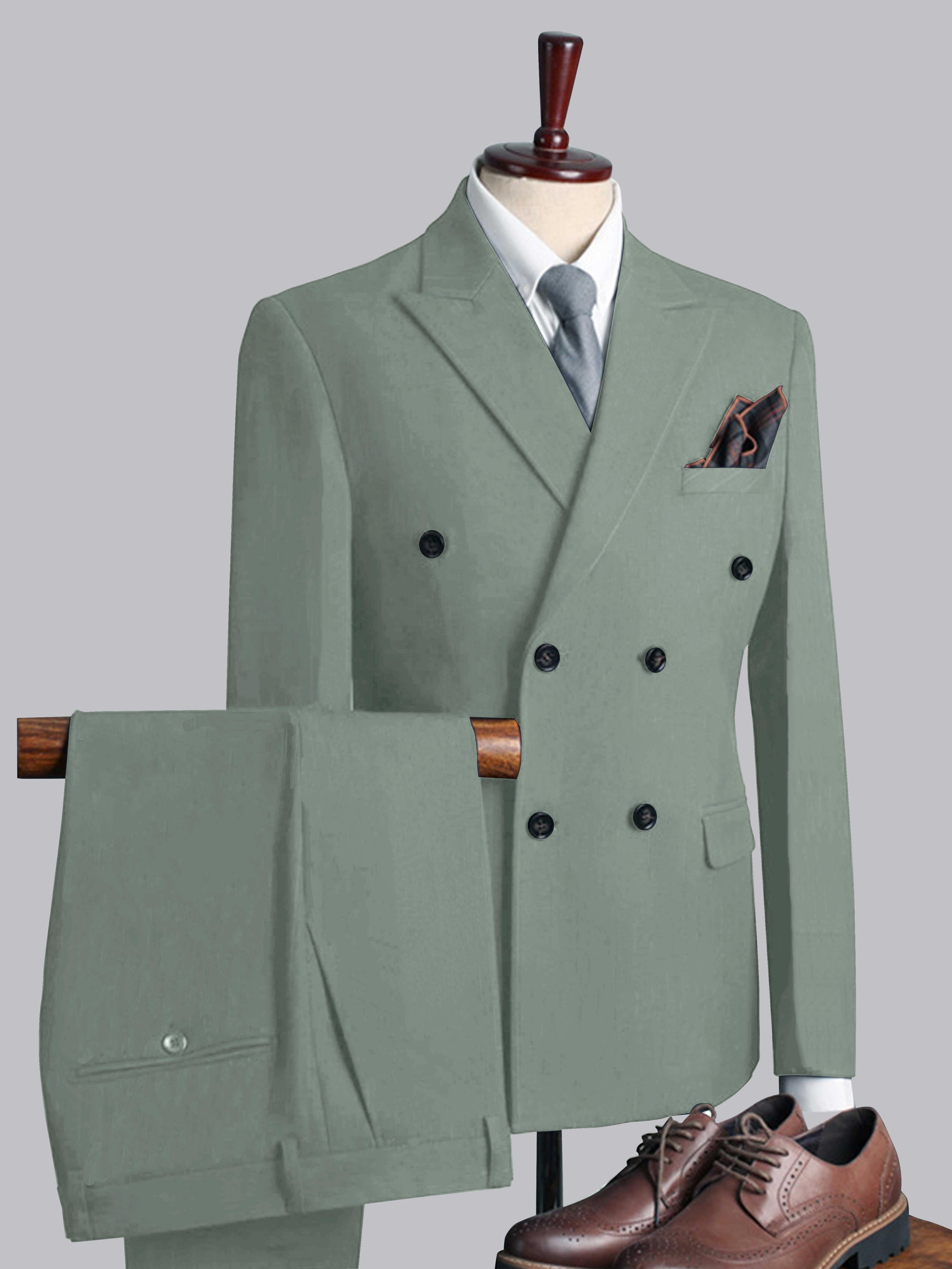 Men's Casual Double Breasted Solid Color 3 Pieces Wedding Suits