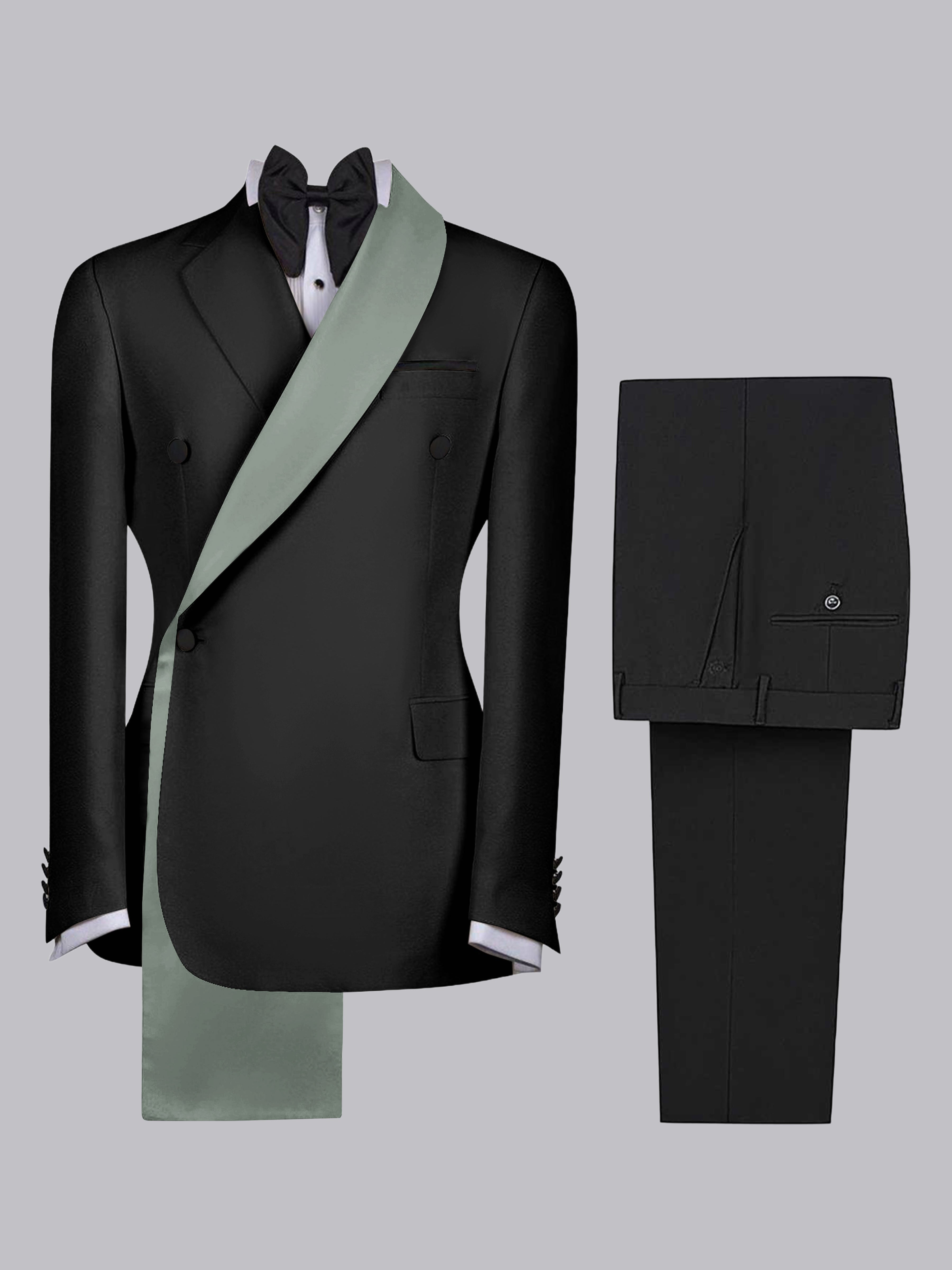 Refined Trim Detail Men's 2 Pieces Shawl Lapel Suit for Elegant Occasions