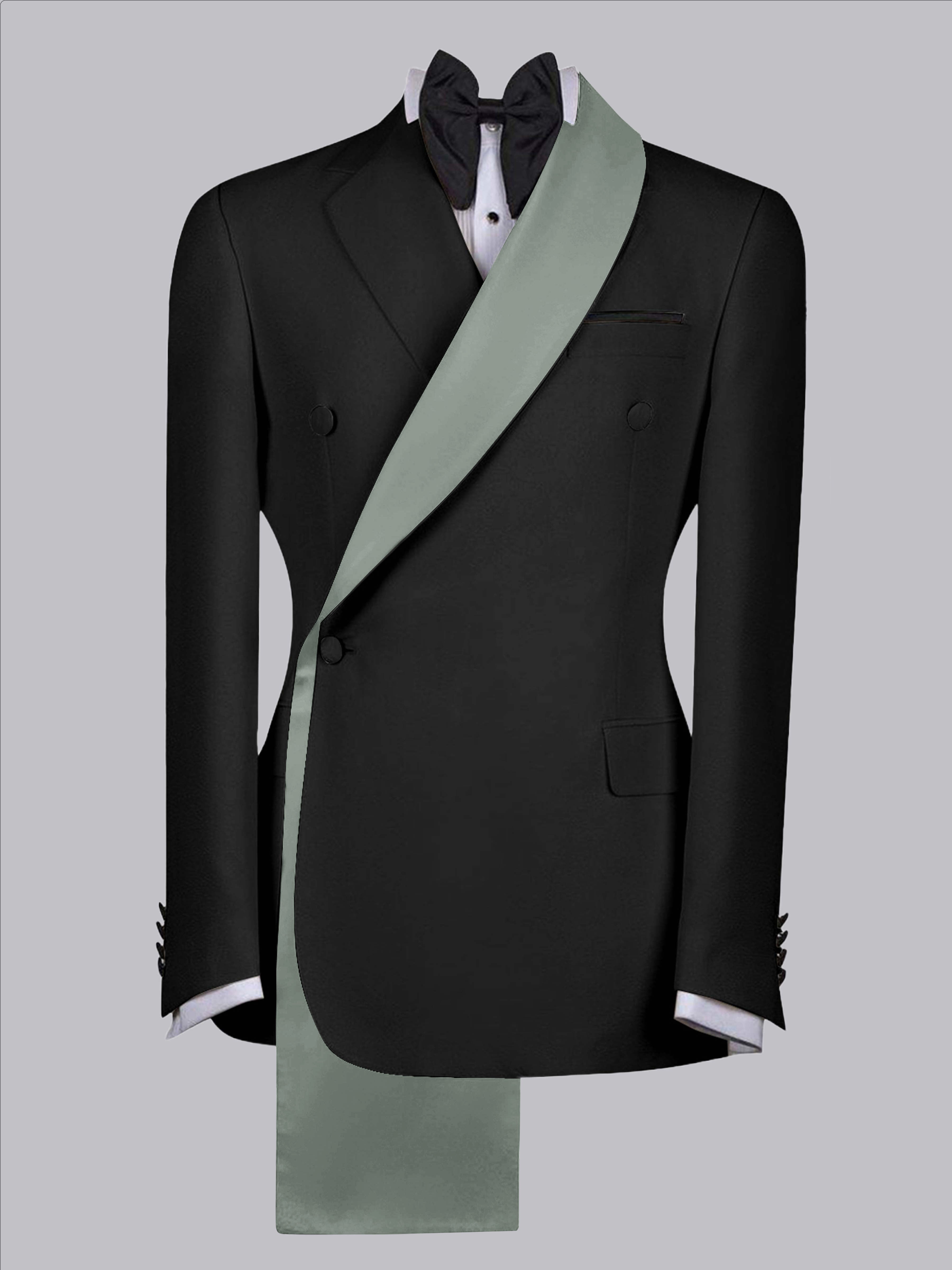 Refined Trim Detail Men's Shawl Lapel Suit Jacket