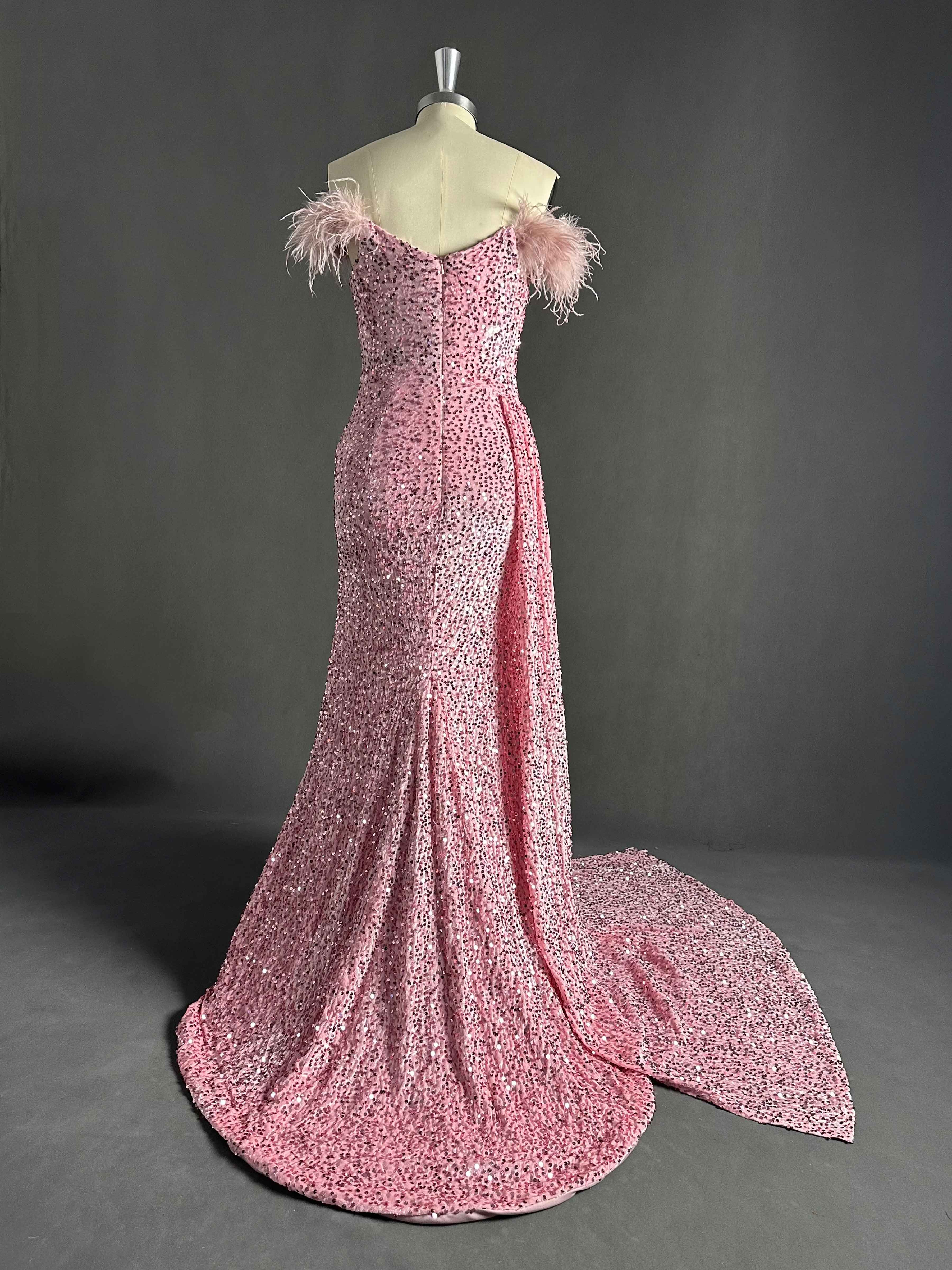 Evelynn Glamorous Sequin Long Mermaid Prom Dresses with Slit