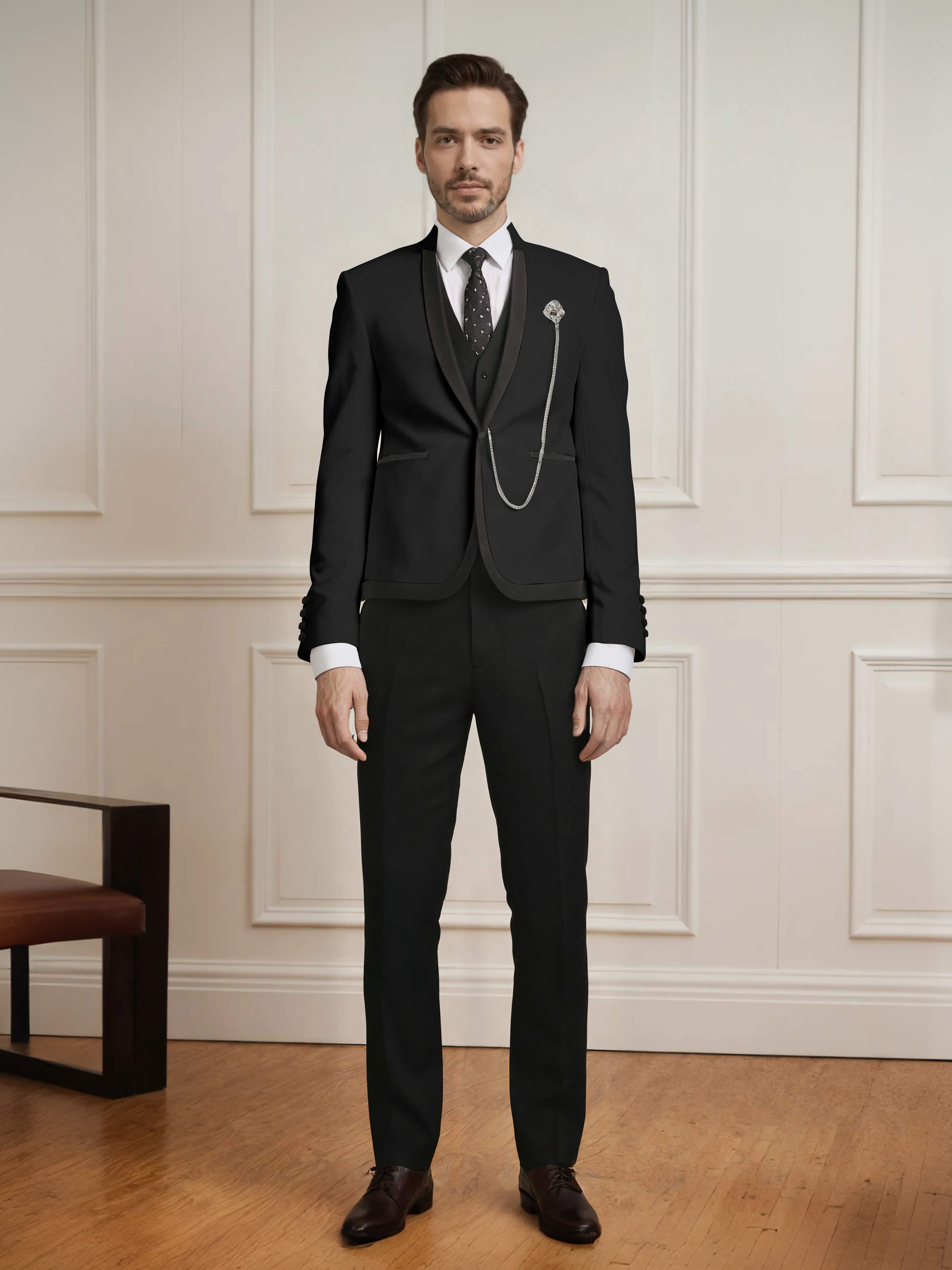 Fashion Forward 3 Pieces Men's Slim Fit One Button Suit For Wedding