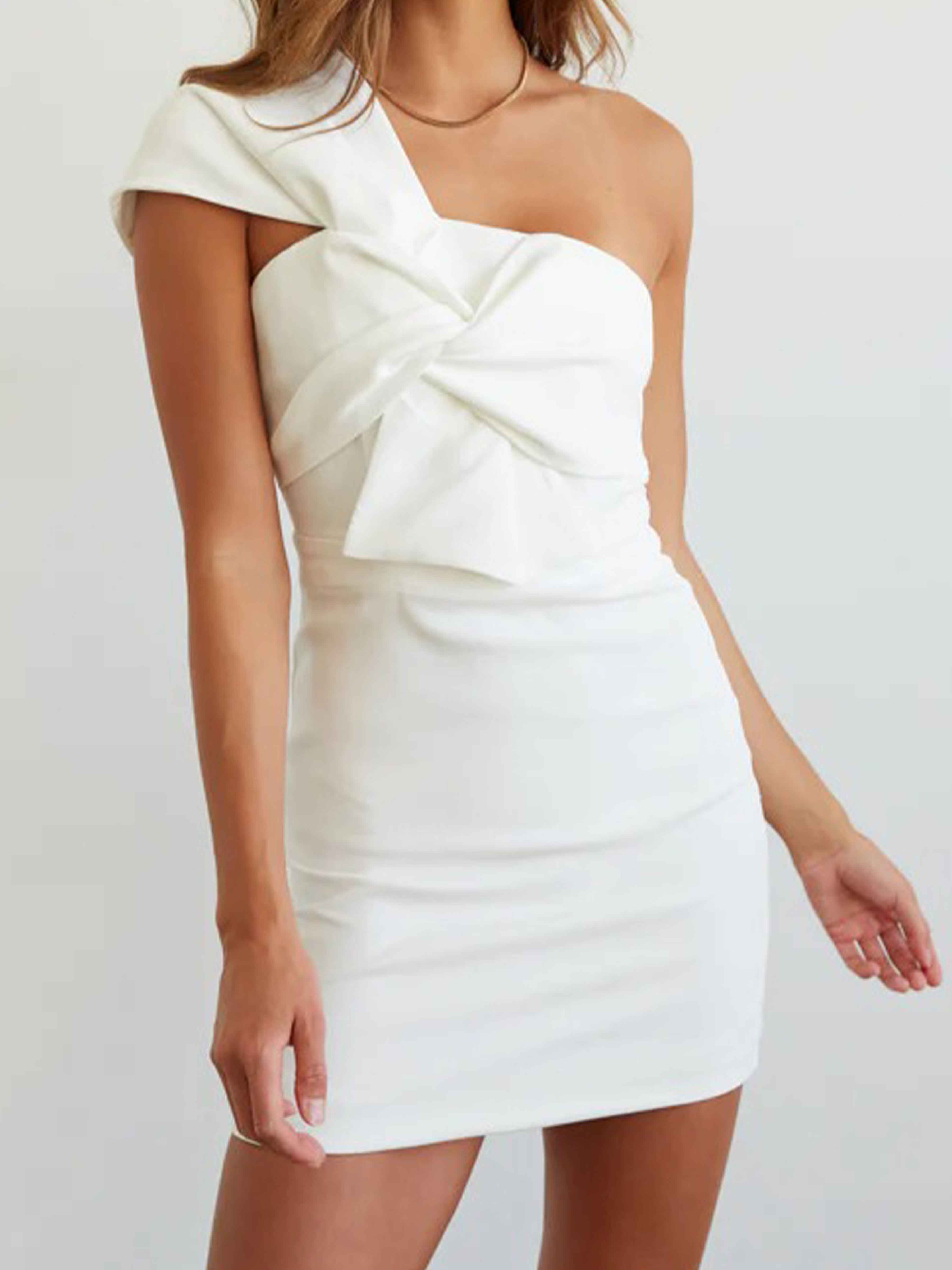 Fiorella One Shoulder Twist Bodycon Mini Homecoming Dress