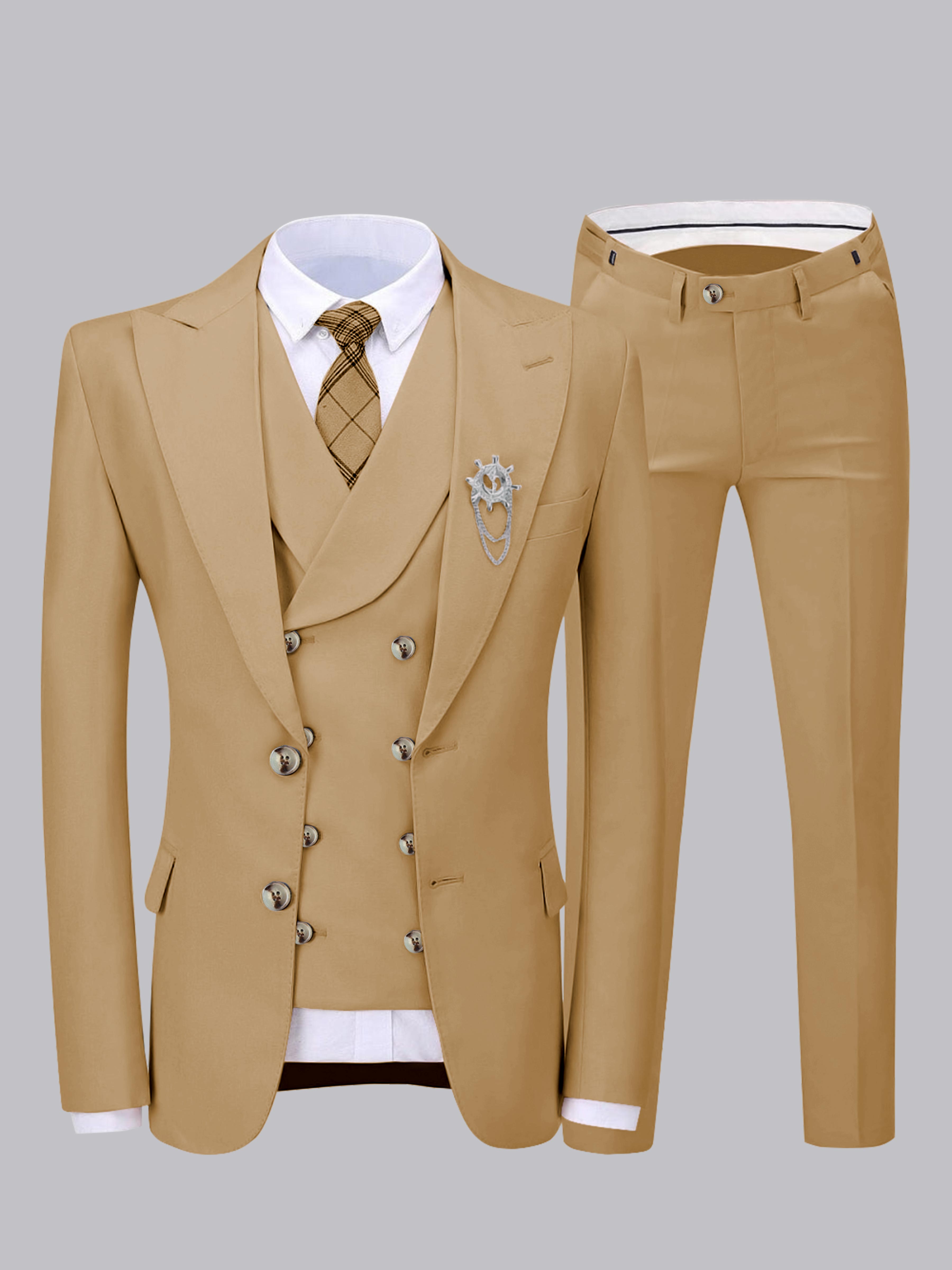 Elegant Men's Two Buttons 3 Pieces Wedding Suits