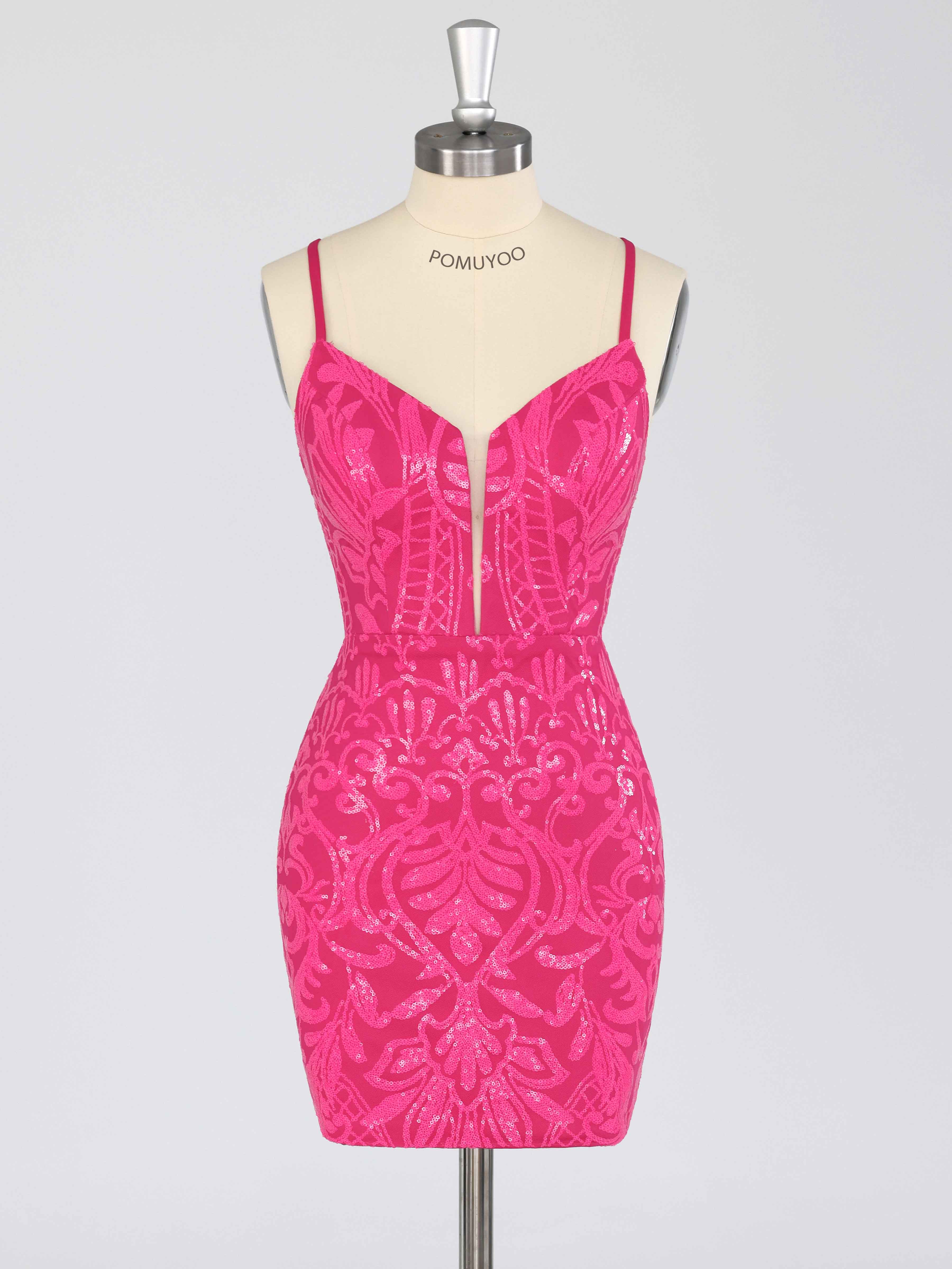 Gorgeous V Neck Short Sequin Homecoming Dresses